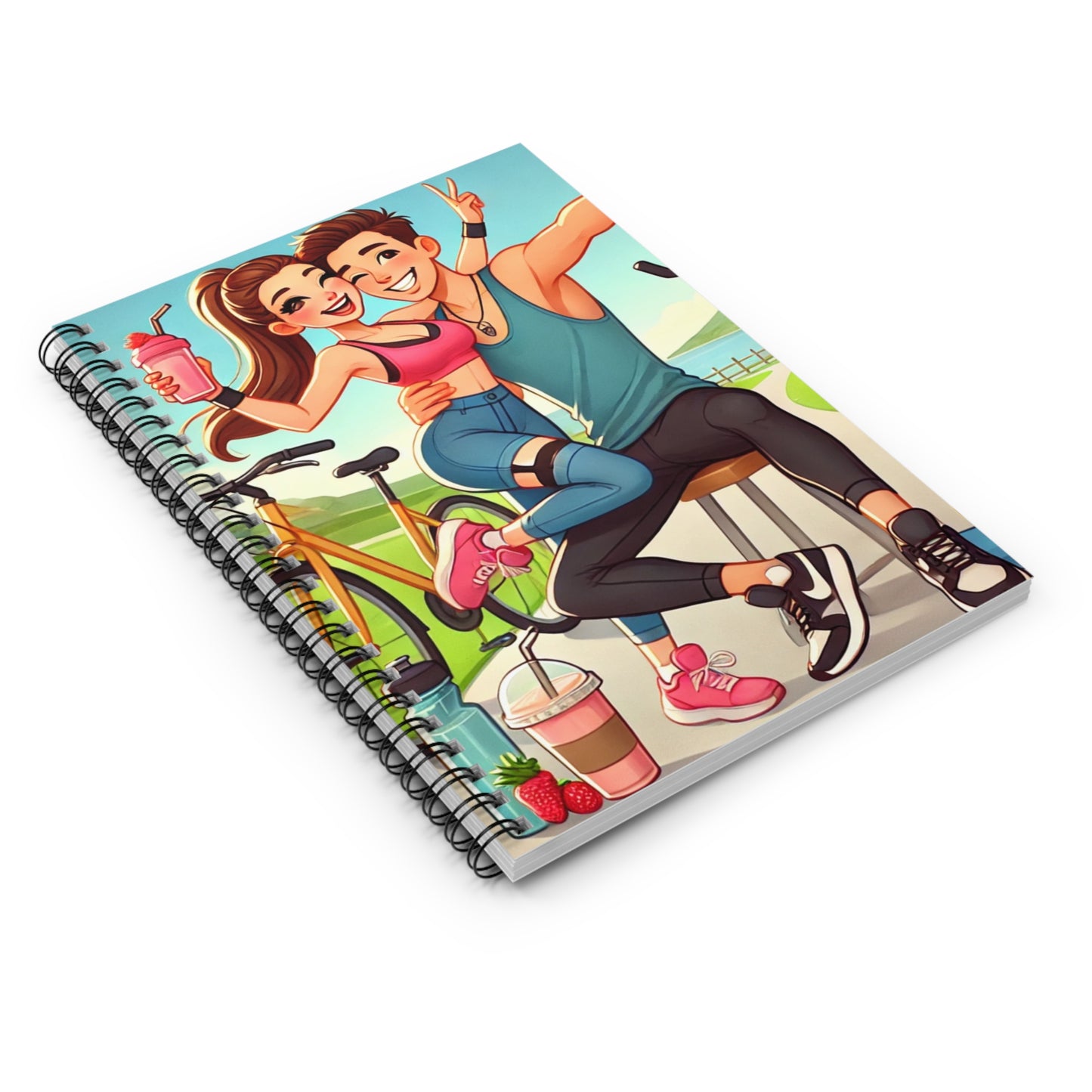 Cute Couple Spiral Notebook - Perfect for Love Notes & Summer Memories