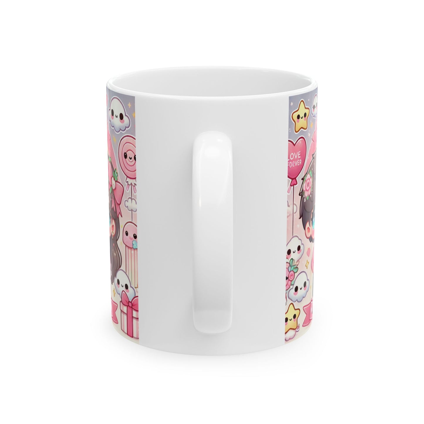 Cute Love Forever Ceramic Mug - Adorable Couples Design, Perfect Gift for Valentine's Day