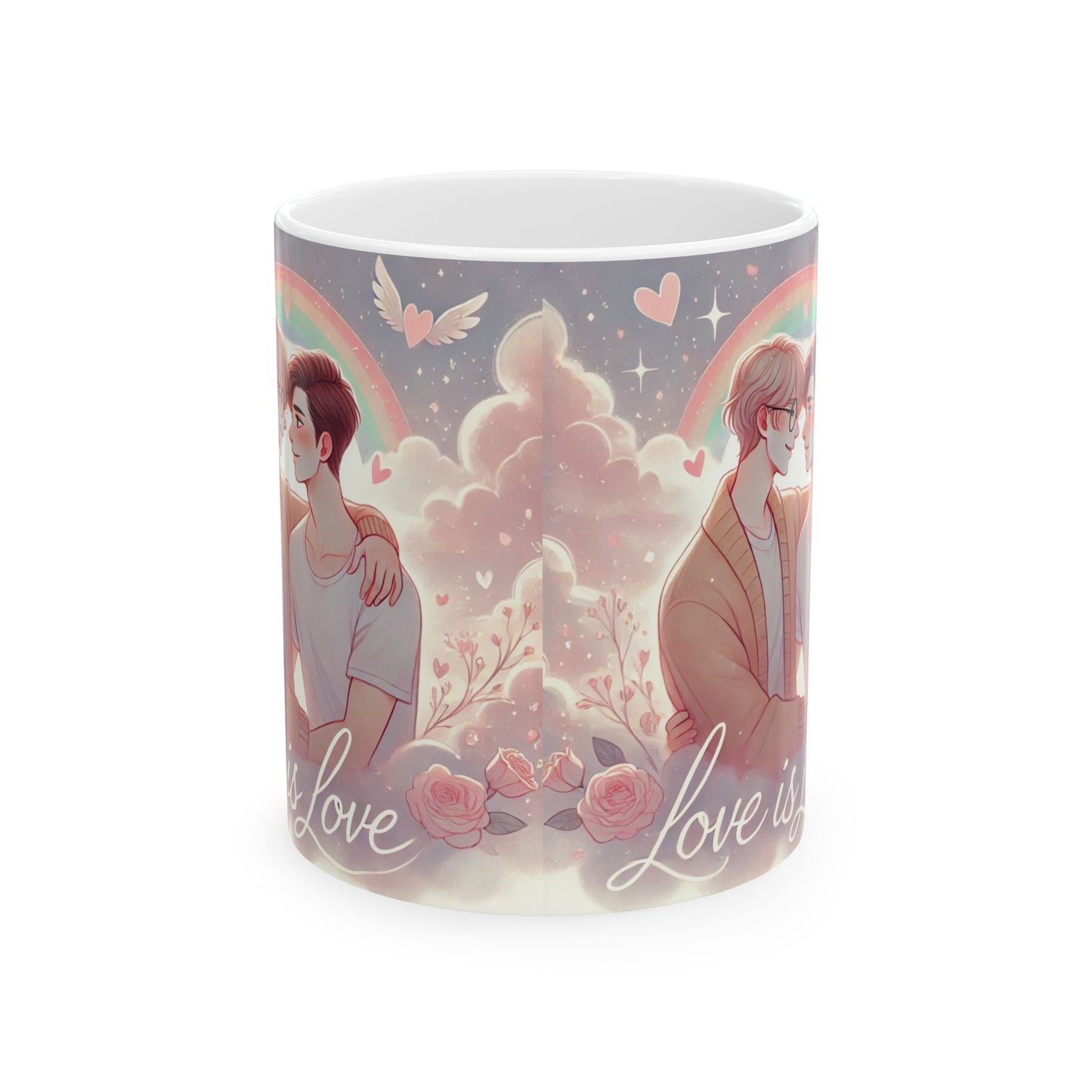 Romantic Love Ceramic Mug - LGBTQ+ Friendship Gift, 11oz & 15oz