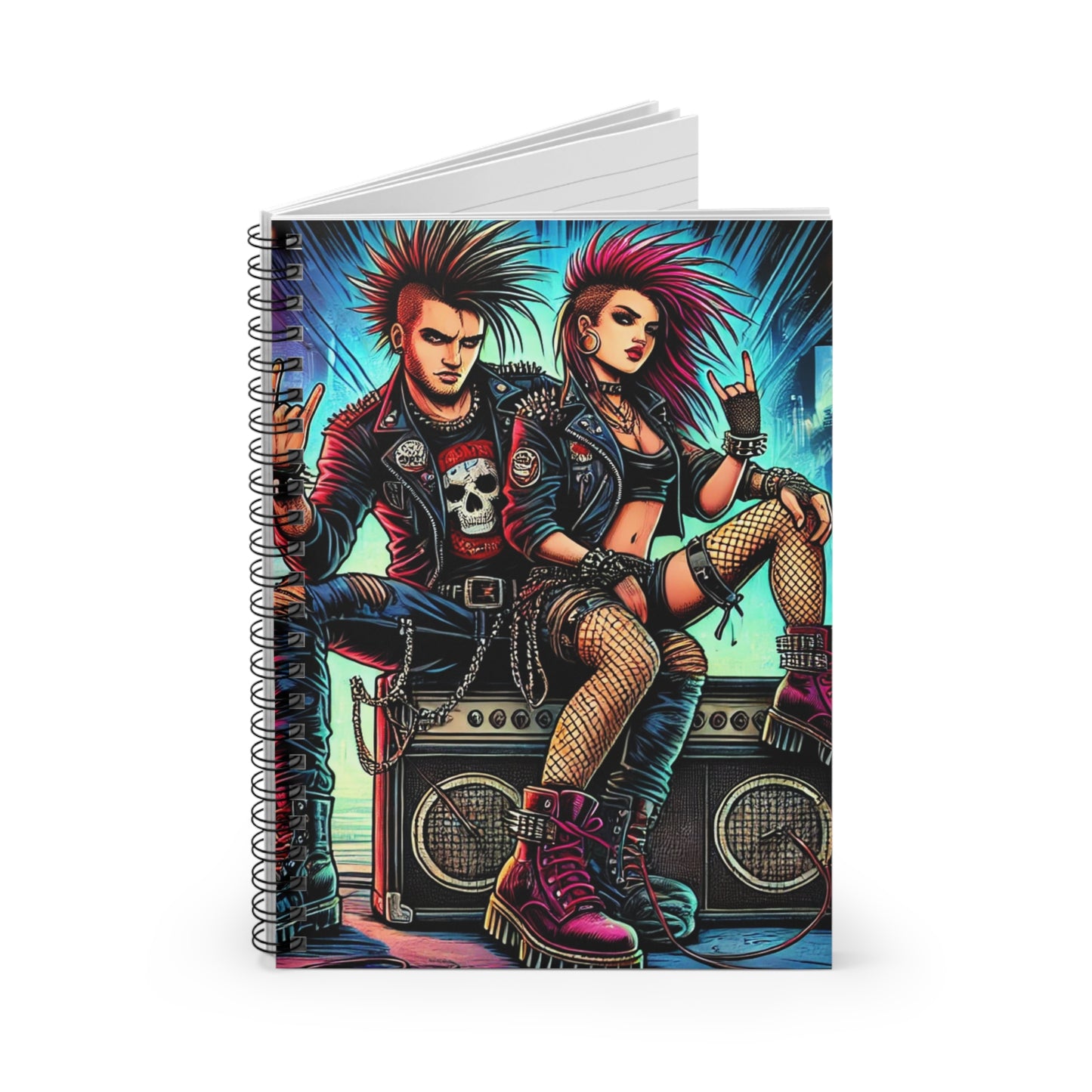 Punk Rock Spiral Notebook - Ruled Line