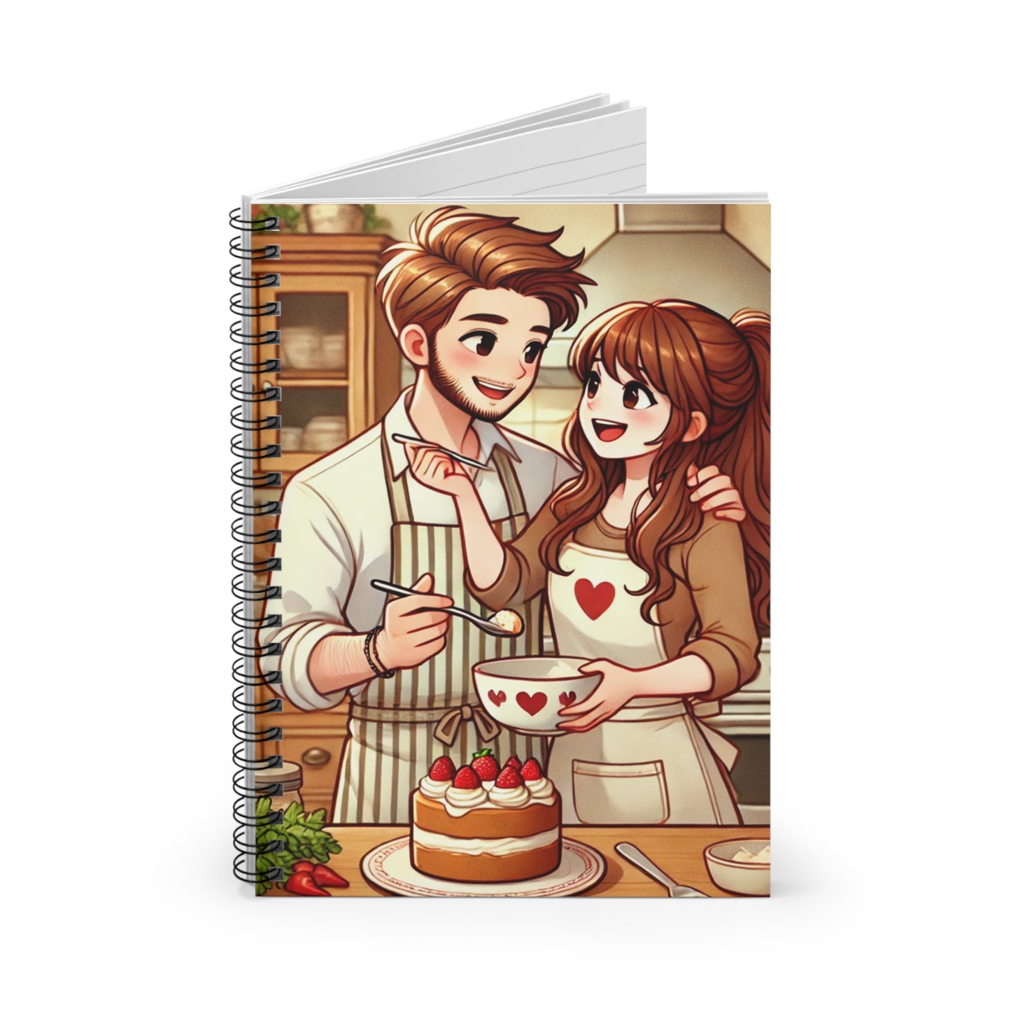 Cute Couple Cooking Spiral Notebook - Perfect for Recipe Notes and Love Notes