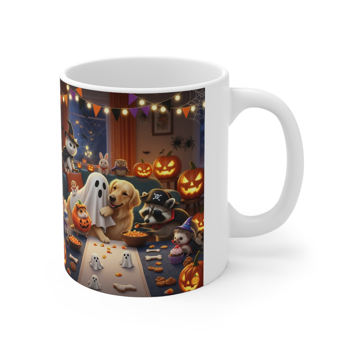 Spooky Halloween Mug, Cat and Dog Friends, Cute Halloween Decor, Fall Gift for Cat Lovers, Halloween Party Drinkware