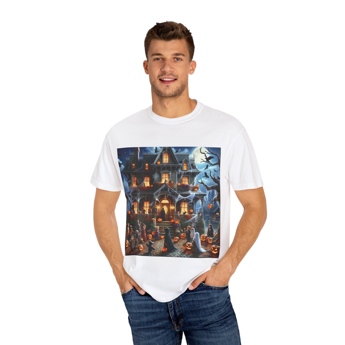Haunted Mansion Halloween T-shirt, Spooky Unisex Tee for Halloween, Ghostly Vibes, Fall Festivities, Party and Dress-Up Gear