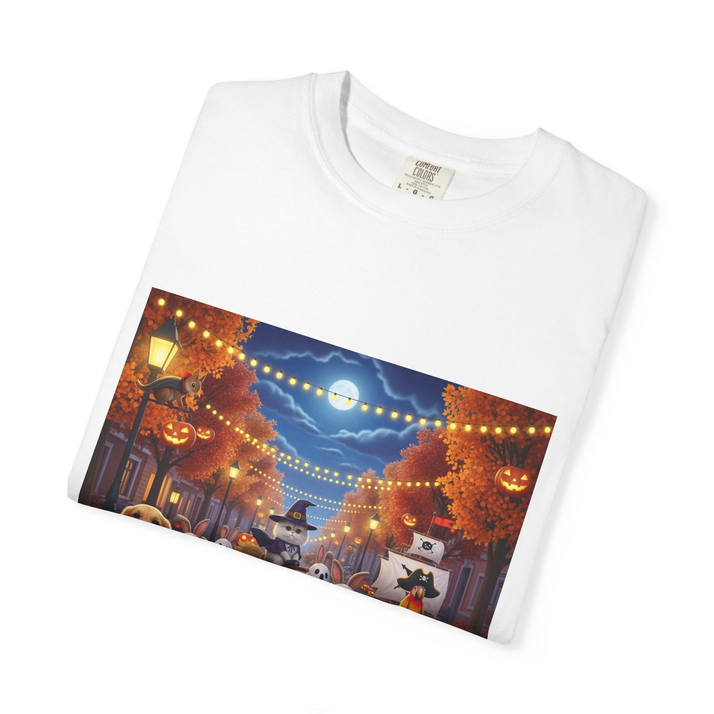 Halloween Dog Parade T-Shirt, Unisex Tee for Dog Lovers, Autumn Apparel, Spooky Season Shirt, Perfect for Costumes, Fall Festivals