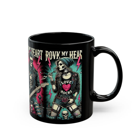 Rock 'n' Roll Love Mug - Gothic Skull Design