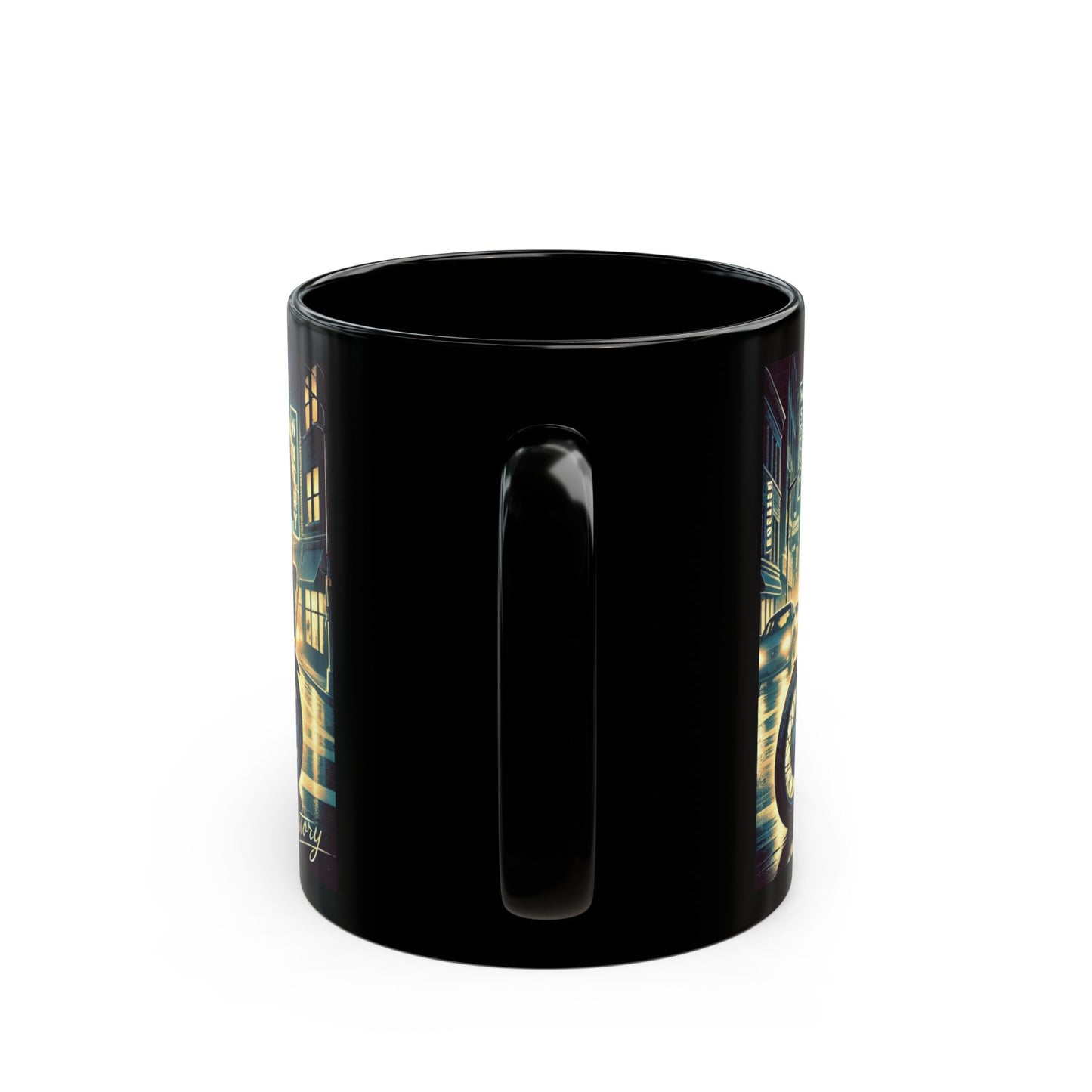 Retro Motorcycle Love Mug - 11oz & 15oz Black Coffee Cup