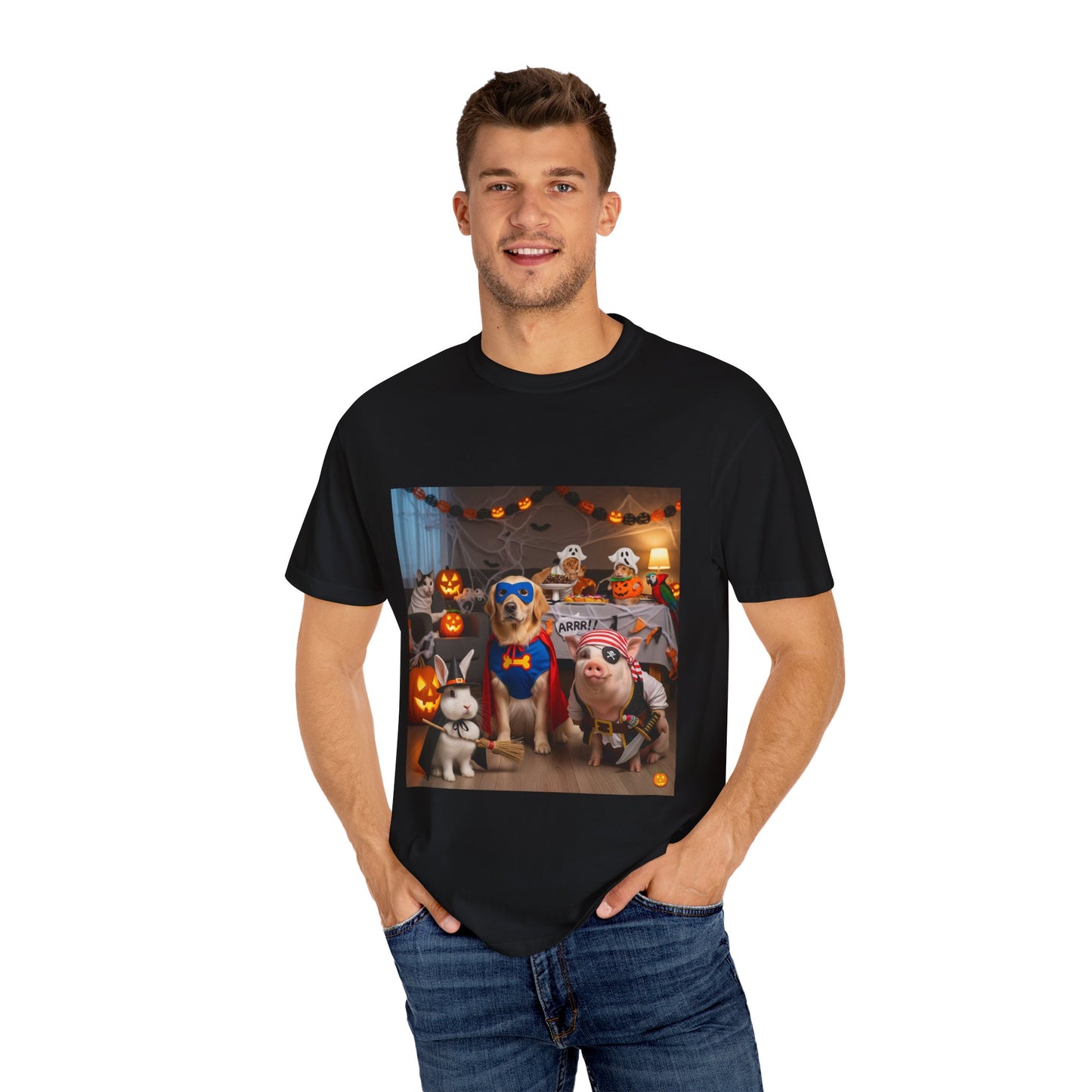 Spooky Pet Halloween T-shirt for Animal Lovers, Unisex Halloween Tee, Funny Dog and Cat Shirt, Costume Party Outfit, Halloween Gift Idea