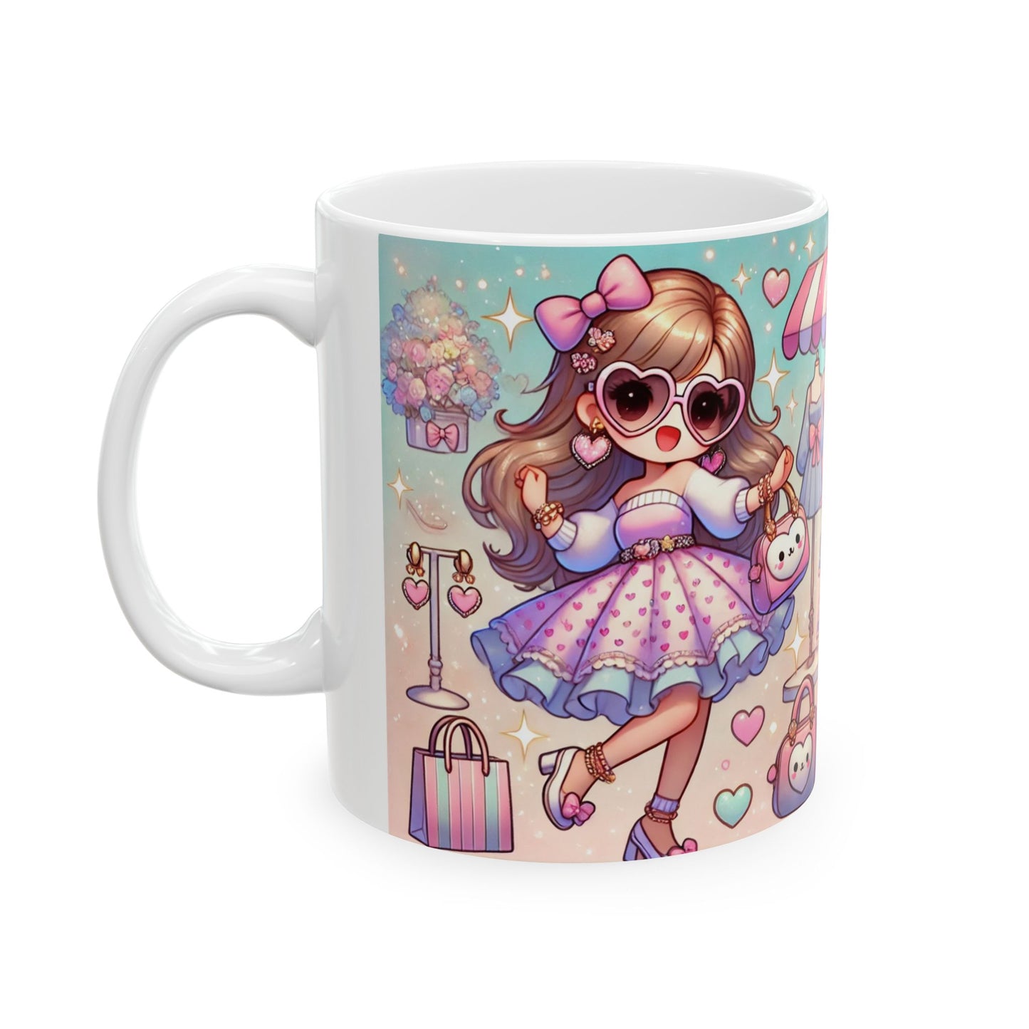 Chic Fashionista Ceramic Mug - Cute Shop Design (11oz, 15oz)