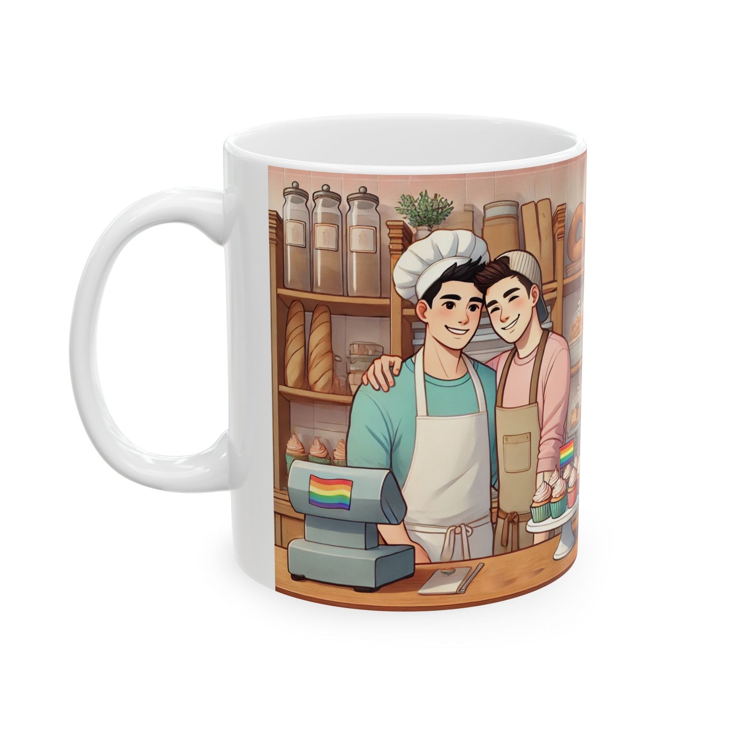 Colorful Baker's Ceramic Mug - Celebrate Love & Baking