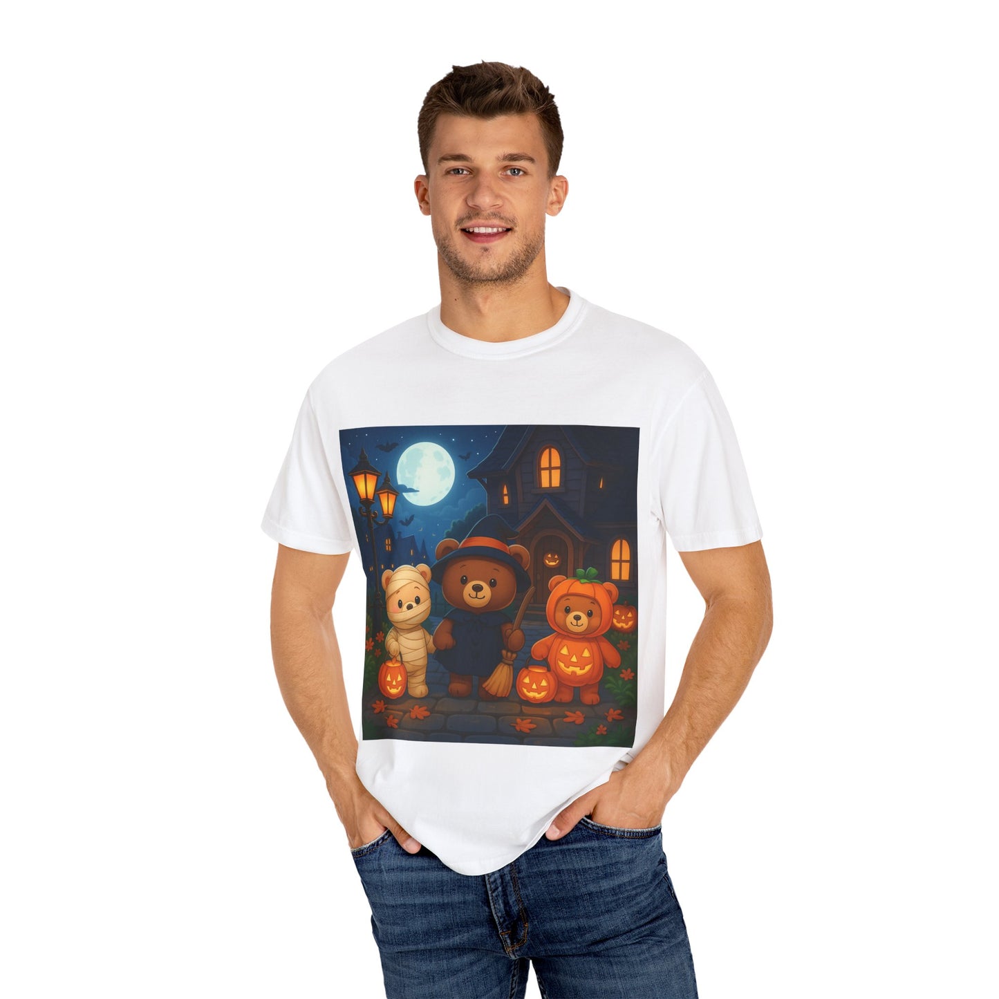 Halloween Bear T-Shirt, Cozy Fall Outfit, Cute Trick-or-Treat Shirt, Unisex Tee for Halloween, Gift for Kids and Adults
