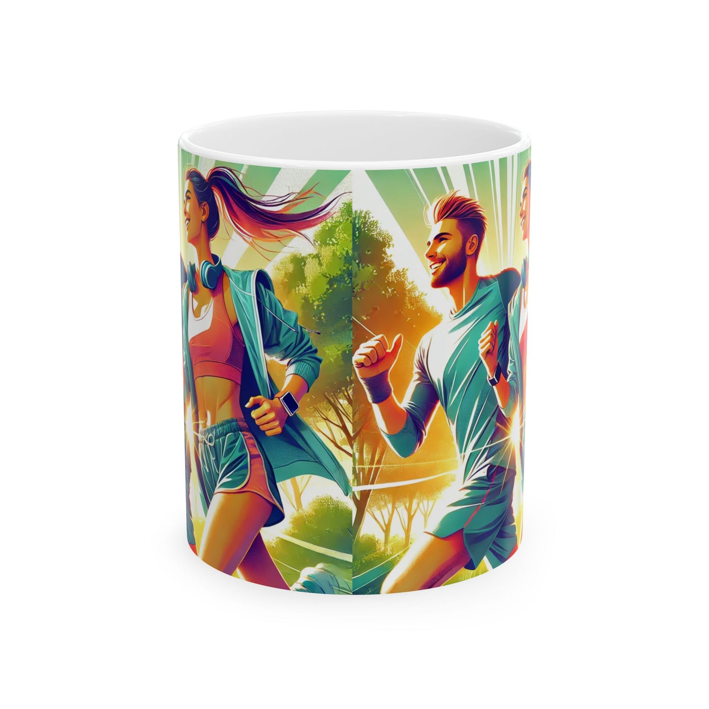 Active Lifestyle Ceramic Mug - 11oz & 15oz | Motivational Fitness Design for Sports Enthusiasts