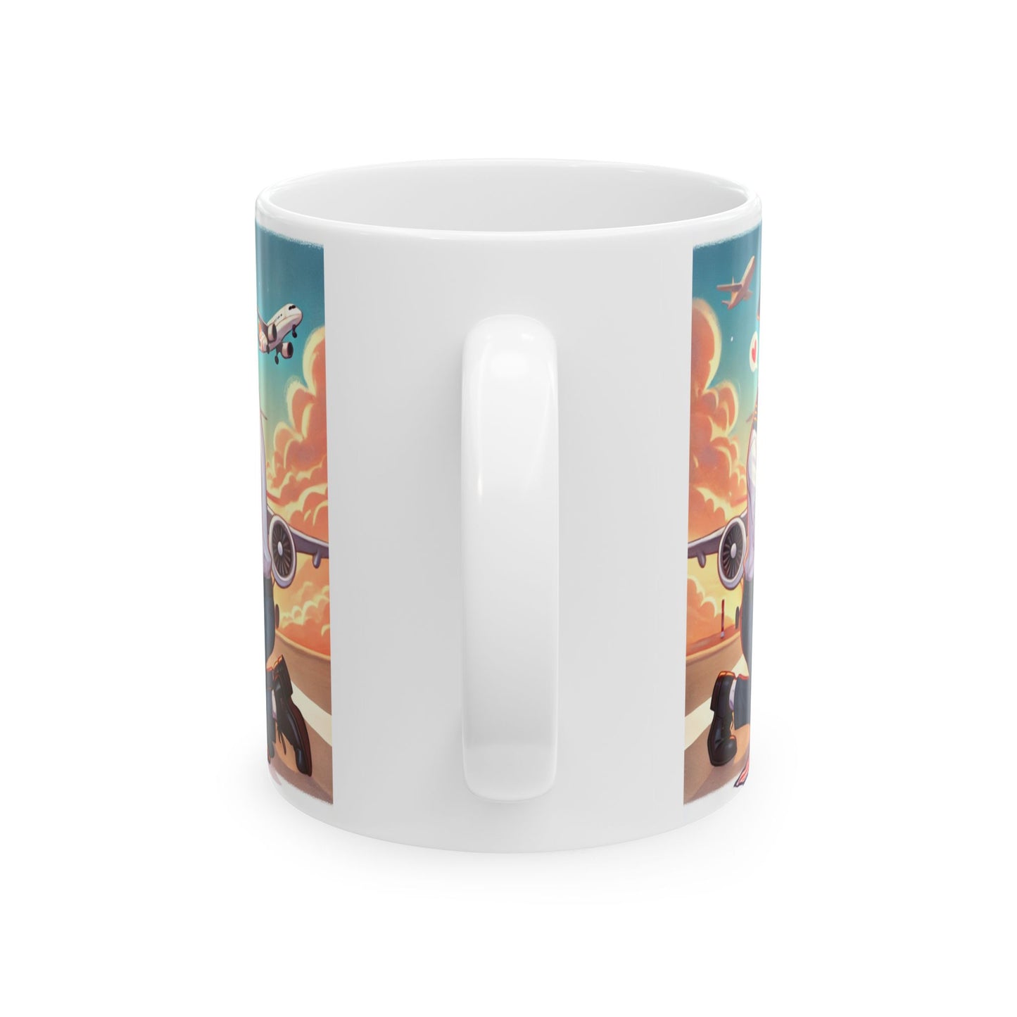 Aviation Love Ceramic Mug - Pilot & Airplane Design (11oz, 15oz)