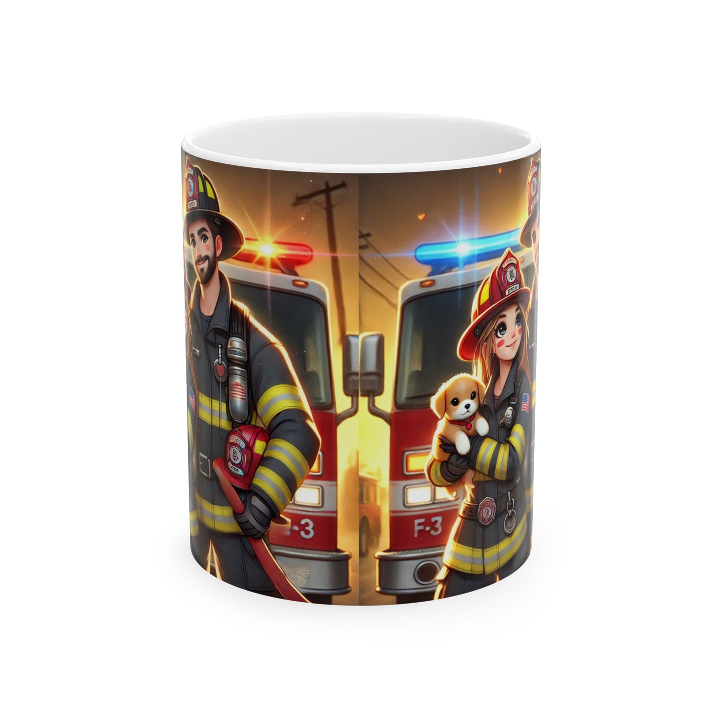 Heroic Firefighter Ceramic Mug - 11oz & 15oz