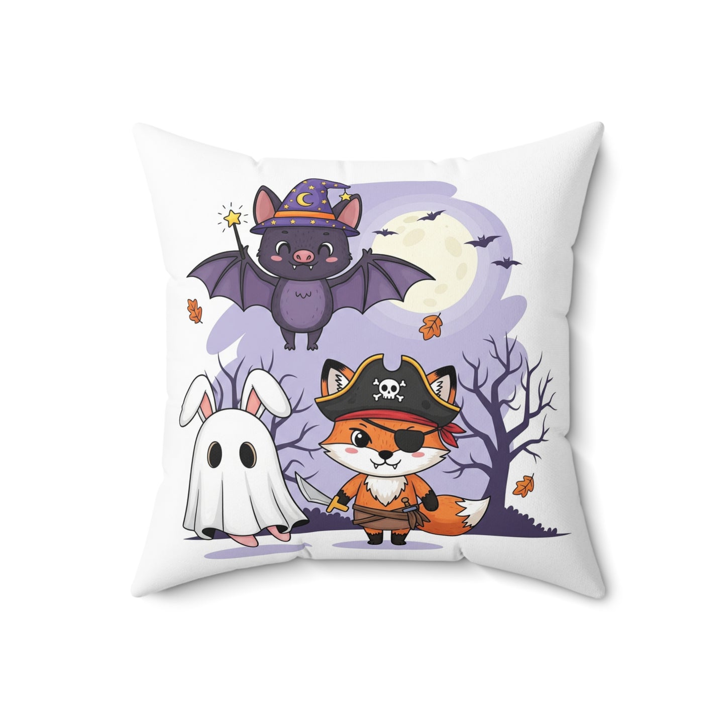 Halloween Cartoon Pillow, Cozy Decorative Cushion, Cute Animal Throw Pillow, Spooky Home Decor, Halloween Gift Idea