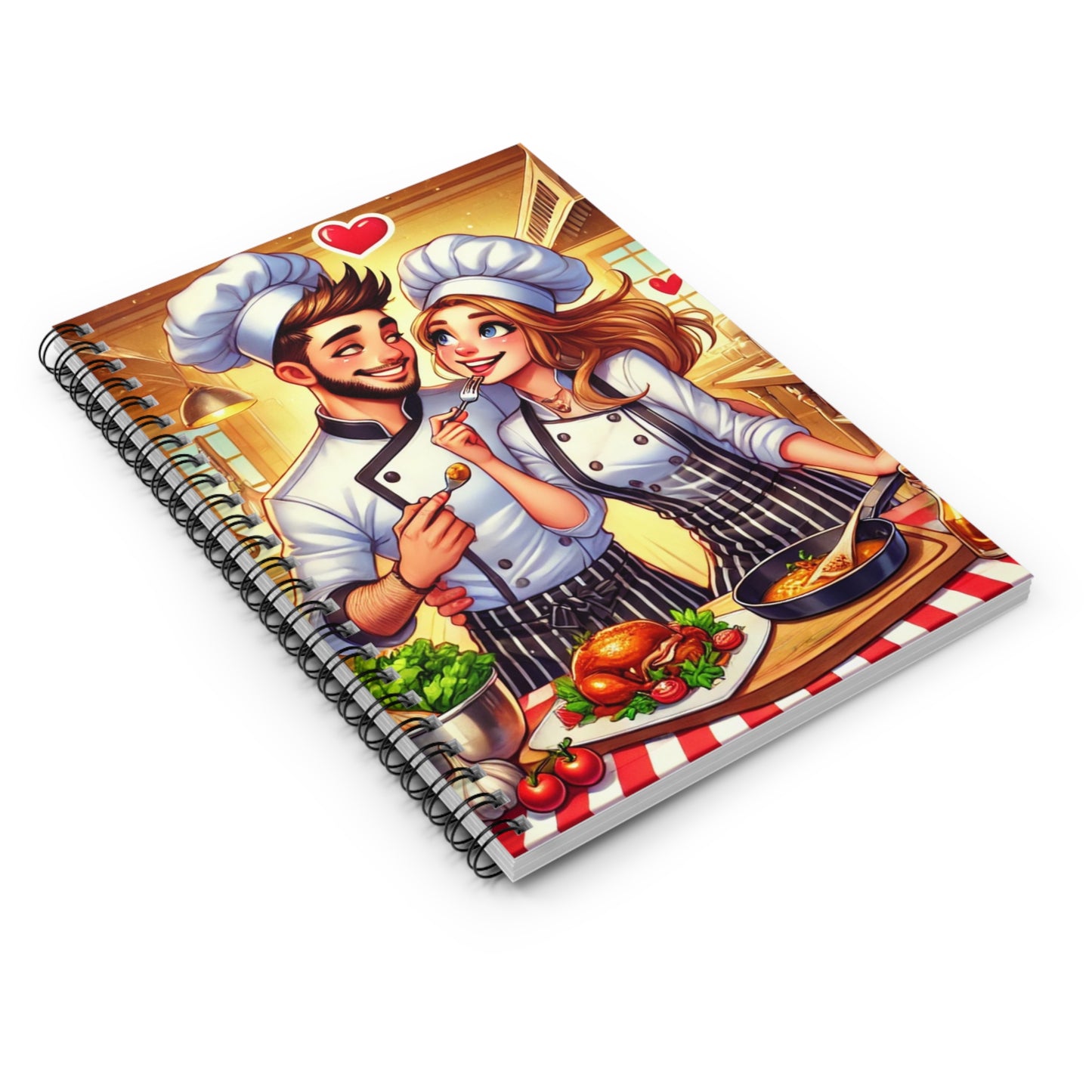 Romantic Chef Spiral Notebook - Perfect for Food Lovers & Couples