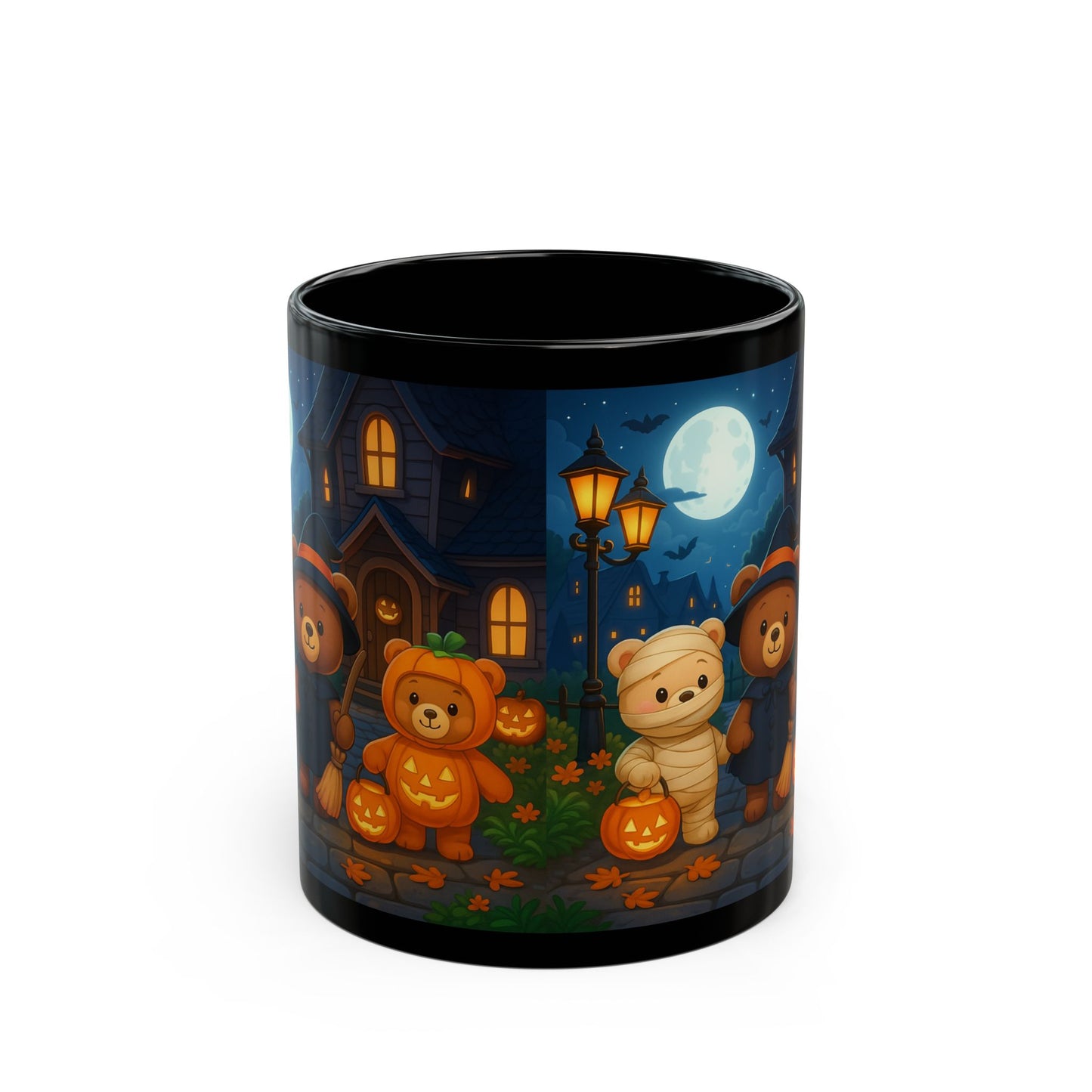 Halloween Bear Mug, Cute Halloween Coffee Cup, Festive Drinkware, Spooky Decor, Fall Gift, Trick or Treat Cup