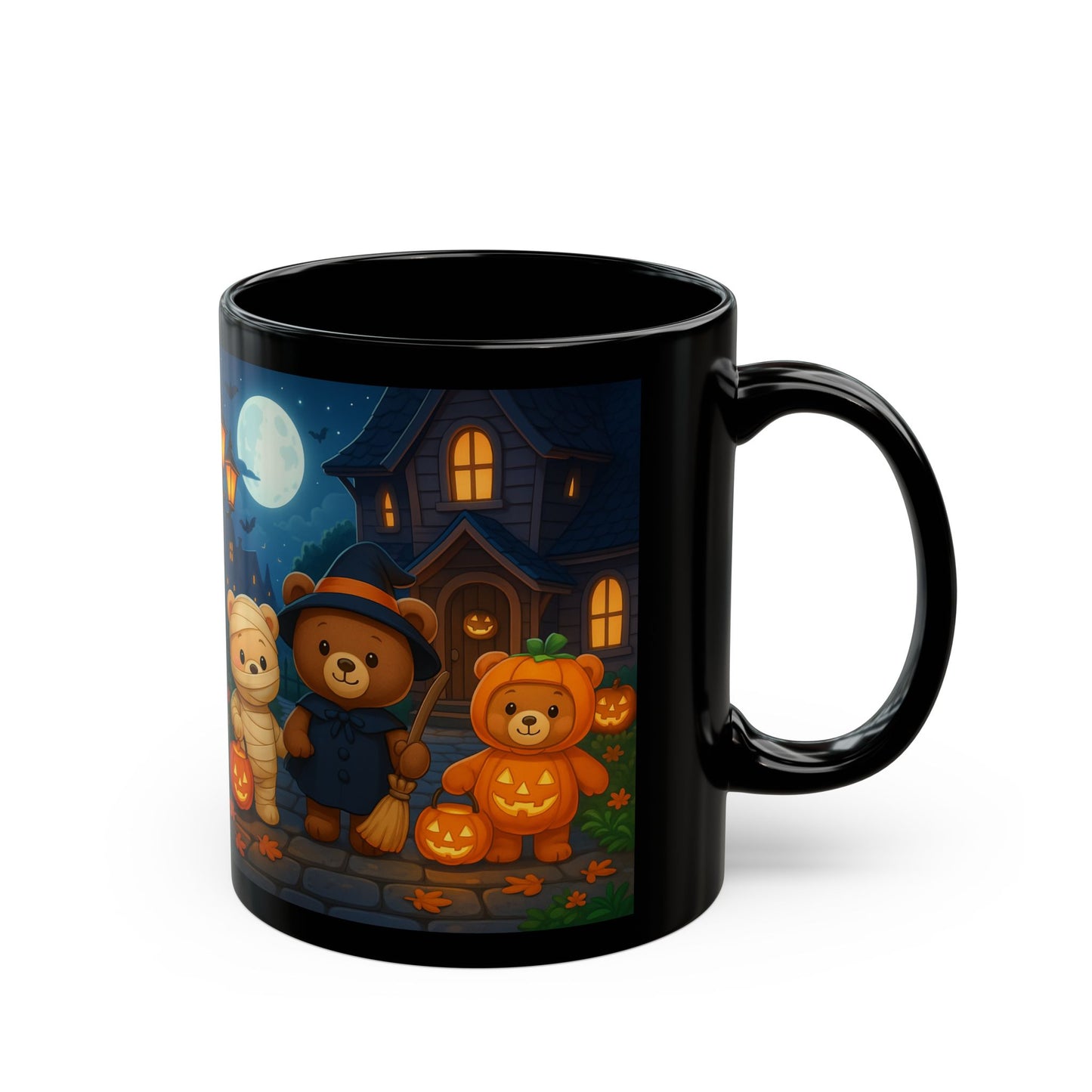 Halloween Bear Mug, Cute Halloween Coffee Cup, Festive Drinkware, Spooky Decor, Fall Gift, Trick or Treat Cup