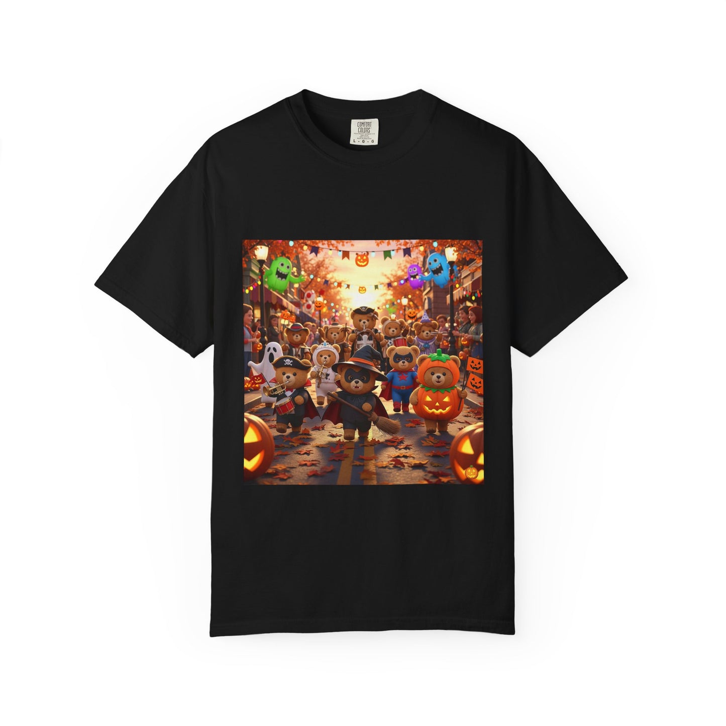 Spooky Festival T-Shirt - Unisex Garment-Dyed Tee for Halloween: Cute Characters, Fall Fashion, Halloween Party, Seasonal Wear, Fun Gifts
