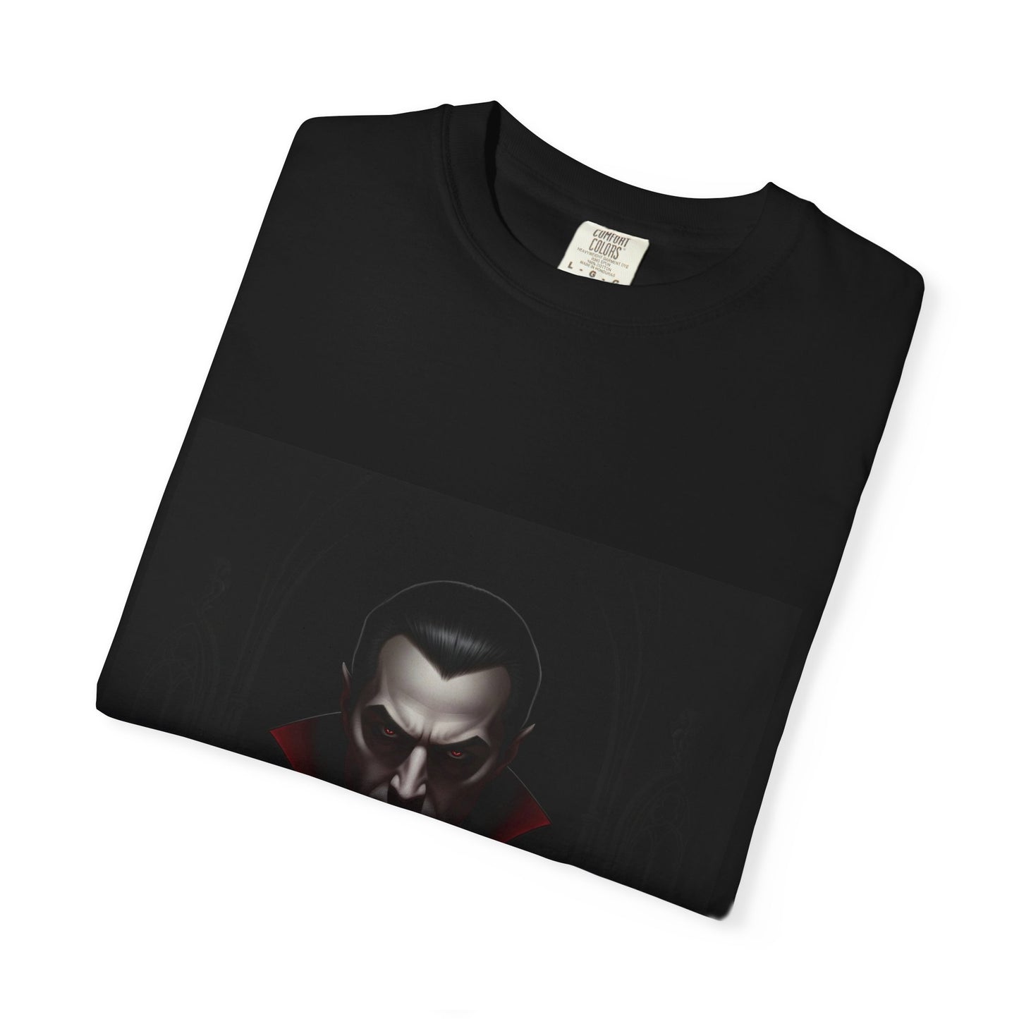 Vampire-Themed Unisex Garment-Dyed T-shirt, Boho Style Tee, Halloween Costume Shirt, Gothic Apparel, Graphic Tee for Horror Lovers