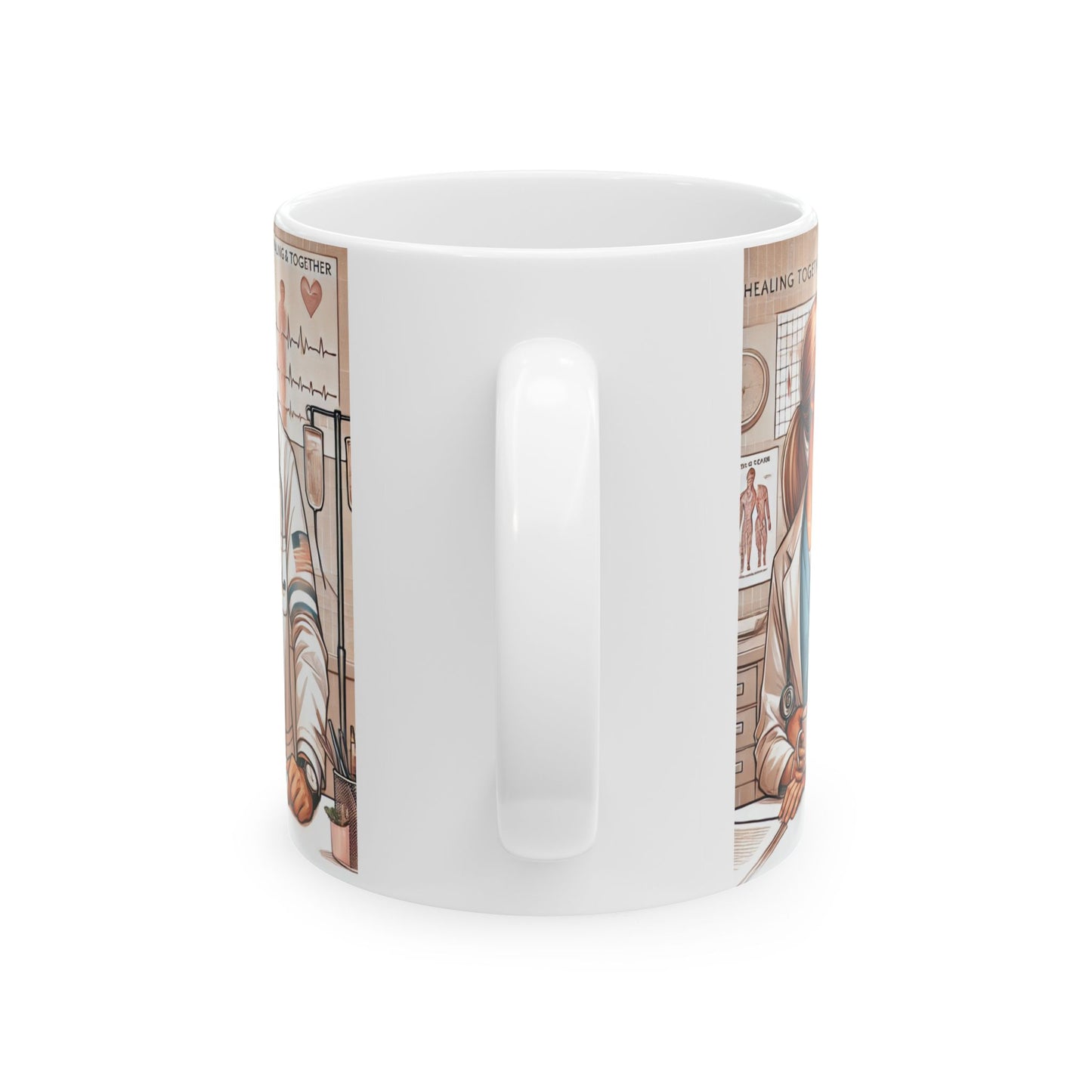 Healing Together Ceramic Mug - Inspirational Doctor & Nurse Design for Medical Professionals