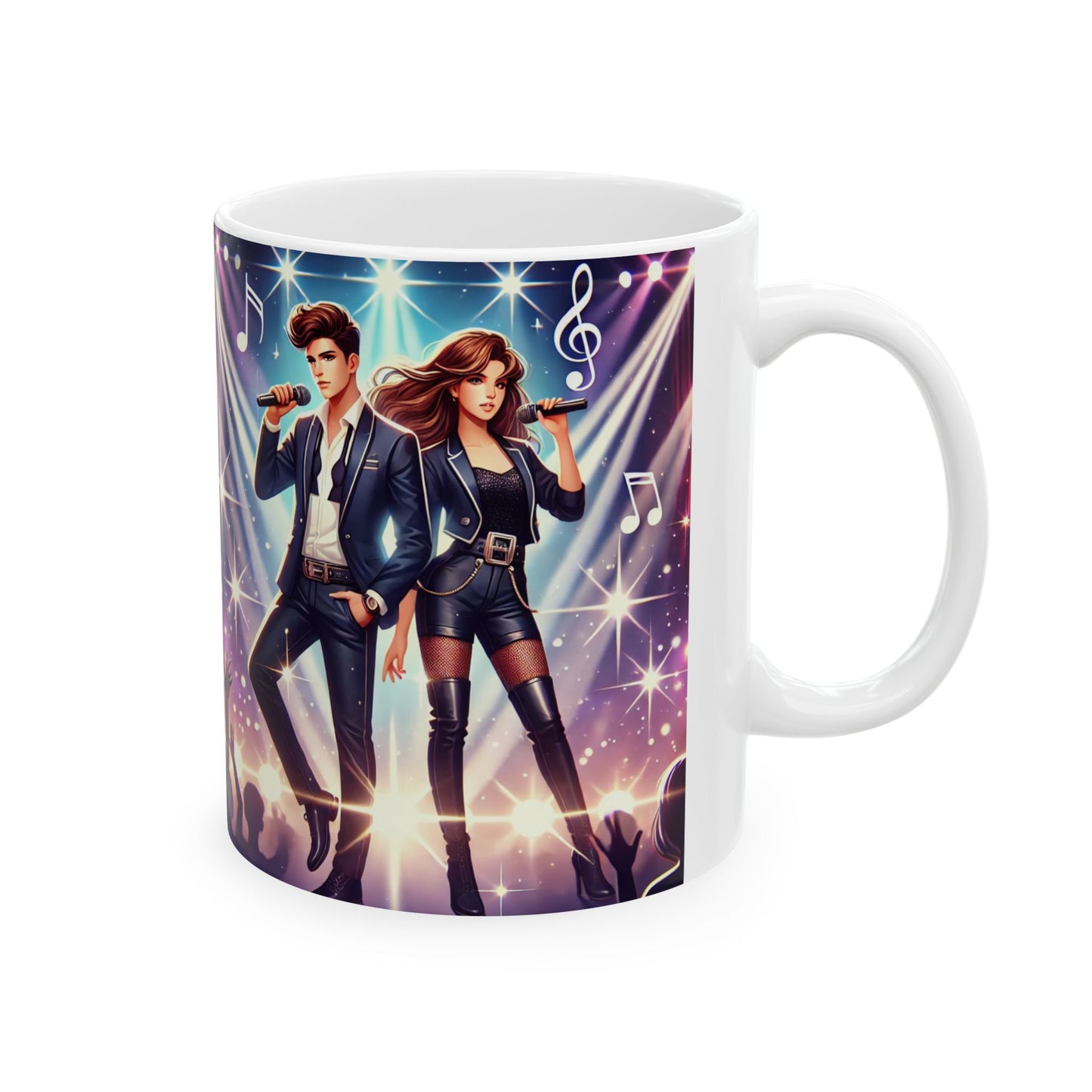 Musical Stars Ceramic Mug - Perfect Gift for Concert Lovers