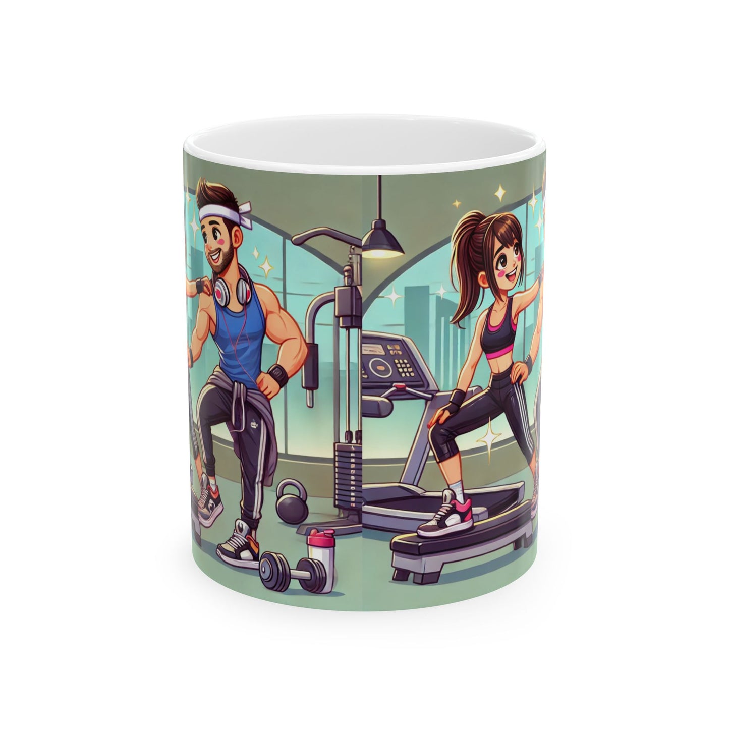Fitness-Themed Ceramic Mug – Workout Motivation Design (11oz, 15oz)