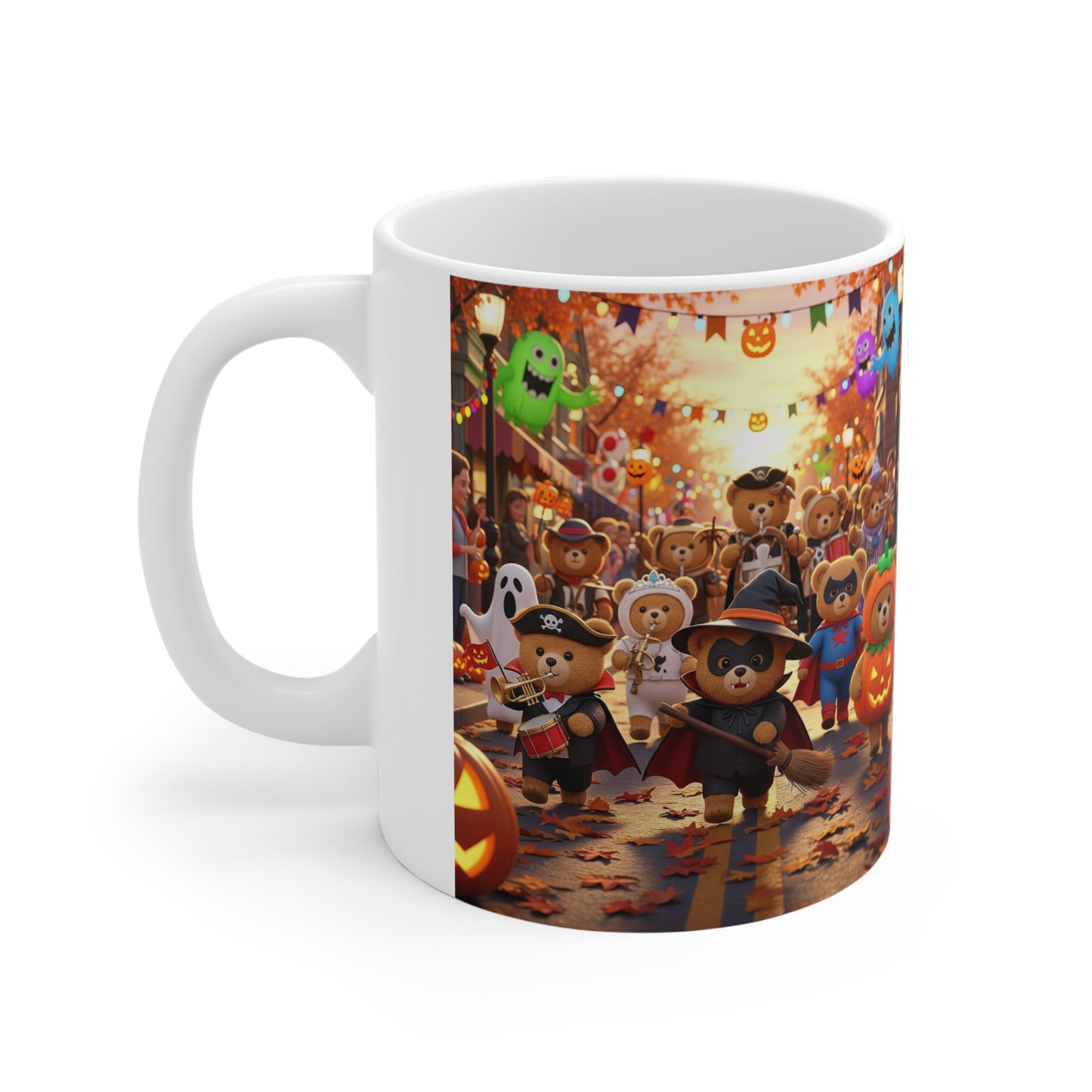 Halloween Bear Parade Mug - Perfect for Fall Celebrations, Cozy Coffee Moments, Trick or Treat, Cute Halloween Decor, Gift for Kids