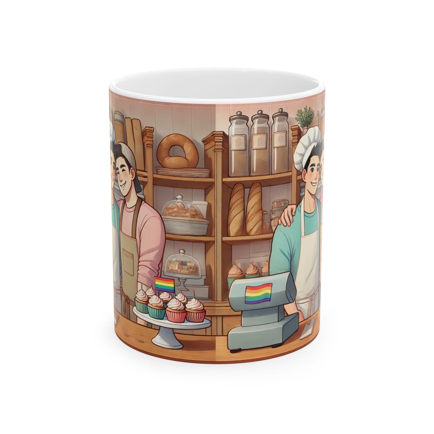 Colorful Baker's Ceramic Mug - Celebrate Love & Baking