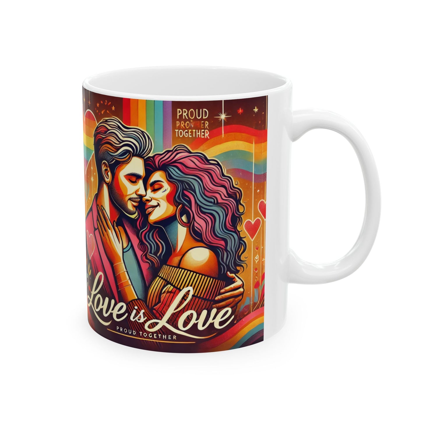 Proud Love Retro Ceramic Mug - 11oz & 15oz