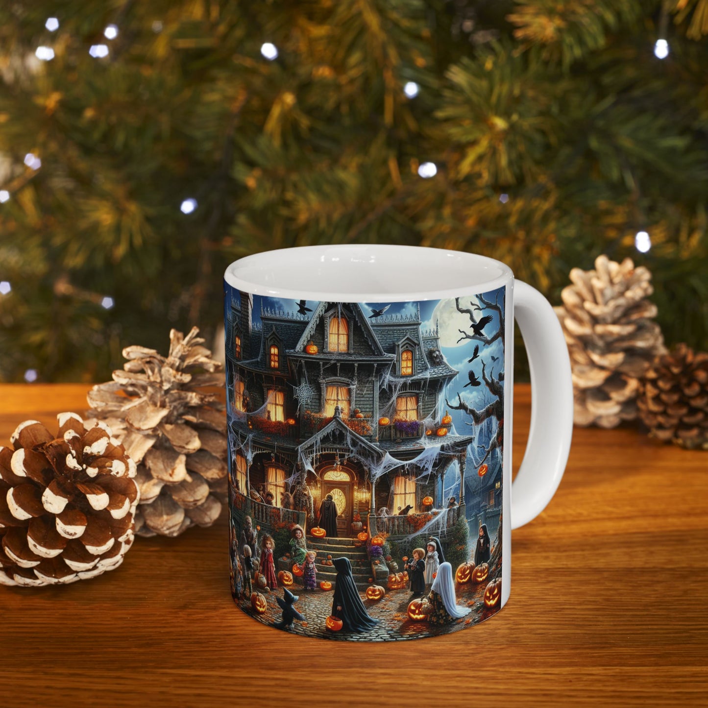 Halloween-Themed Ceramic Mug for Cozy Sips, Perfect for Fall Gatherings, Spooky Season, and Gift Giving