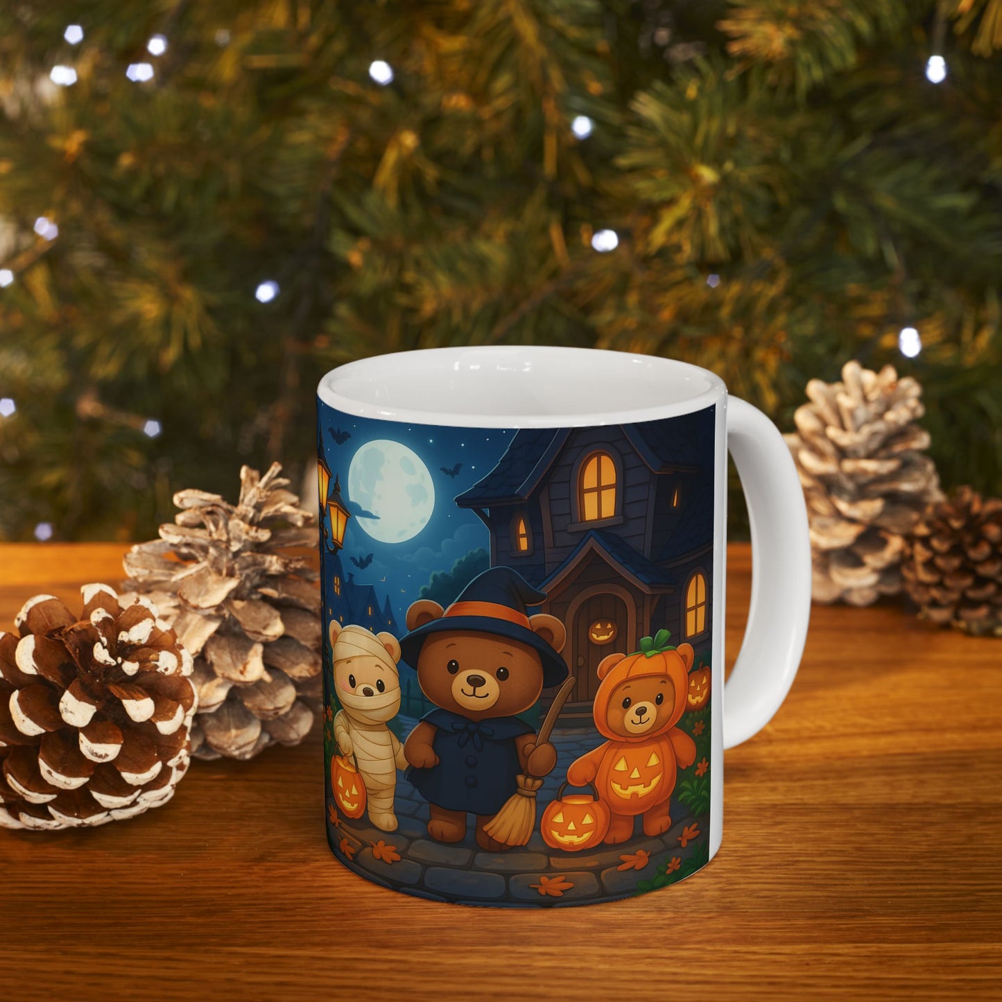 Adorable Halloween Bear Mug, Cute Bear Mug, Spooky Coffee Cup, Halloween Decor, Fall Gift, Trick-or-Treat Mug