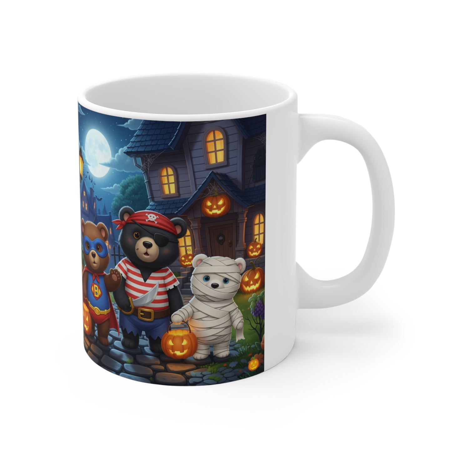 Halloween Bear Mug - Cute Teddy Bears, Trick-or-Treat Coffee Cup, Fall Decor, Spooky Gift, Party Favor