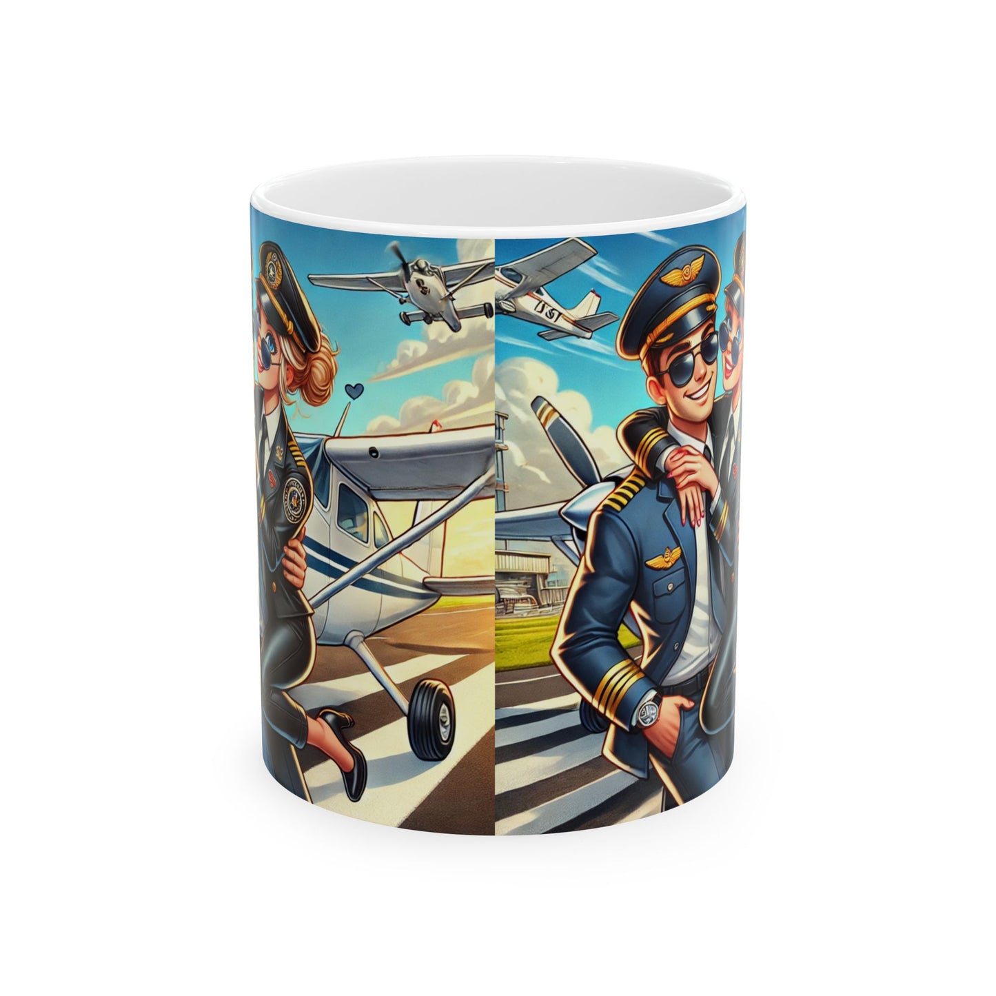 Pilot Love Ceramic Mug - 11oz & 15oz | Perfect Gift for Aviation Enthusiasts