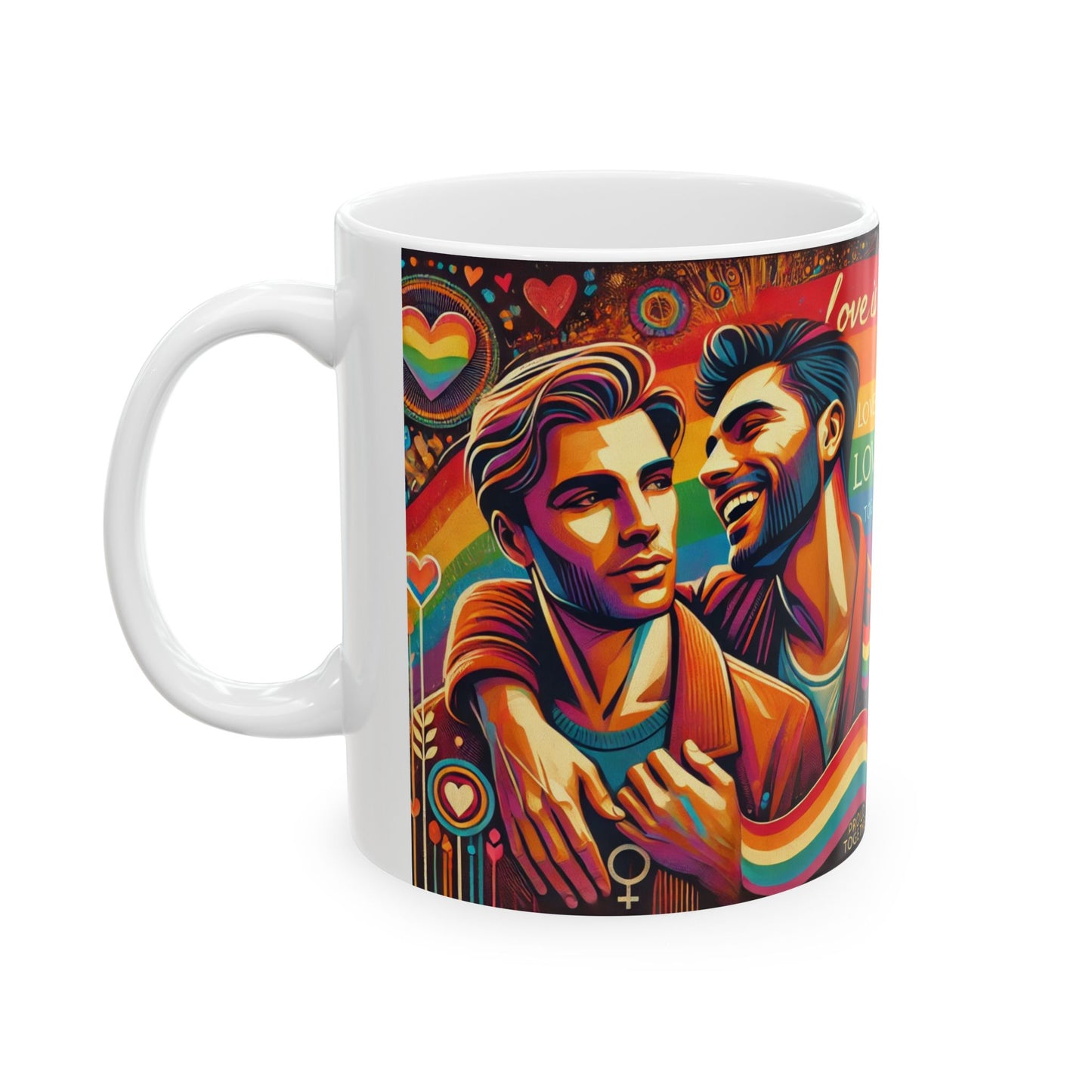 Proud Together Love is Love Ceramic Mug - 11oz & 15oz - Perfect for LGBTQ+ Celebrations & Everyday Moments