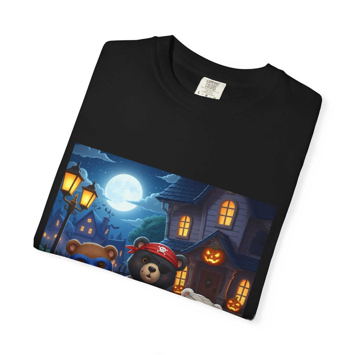 Halloween Bear Trio T-shirt, Unisex T-shirt for Halloween, Cute Graphic Tee, Cozy Casual Wear, Festival Outfit, Spooky Apparel