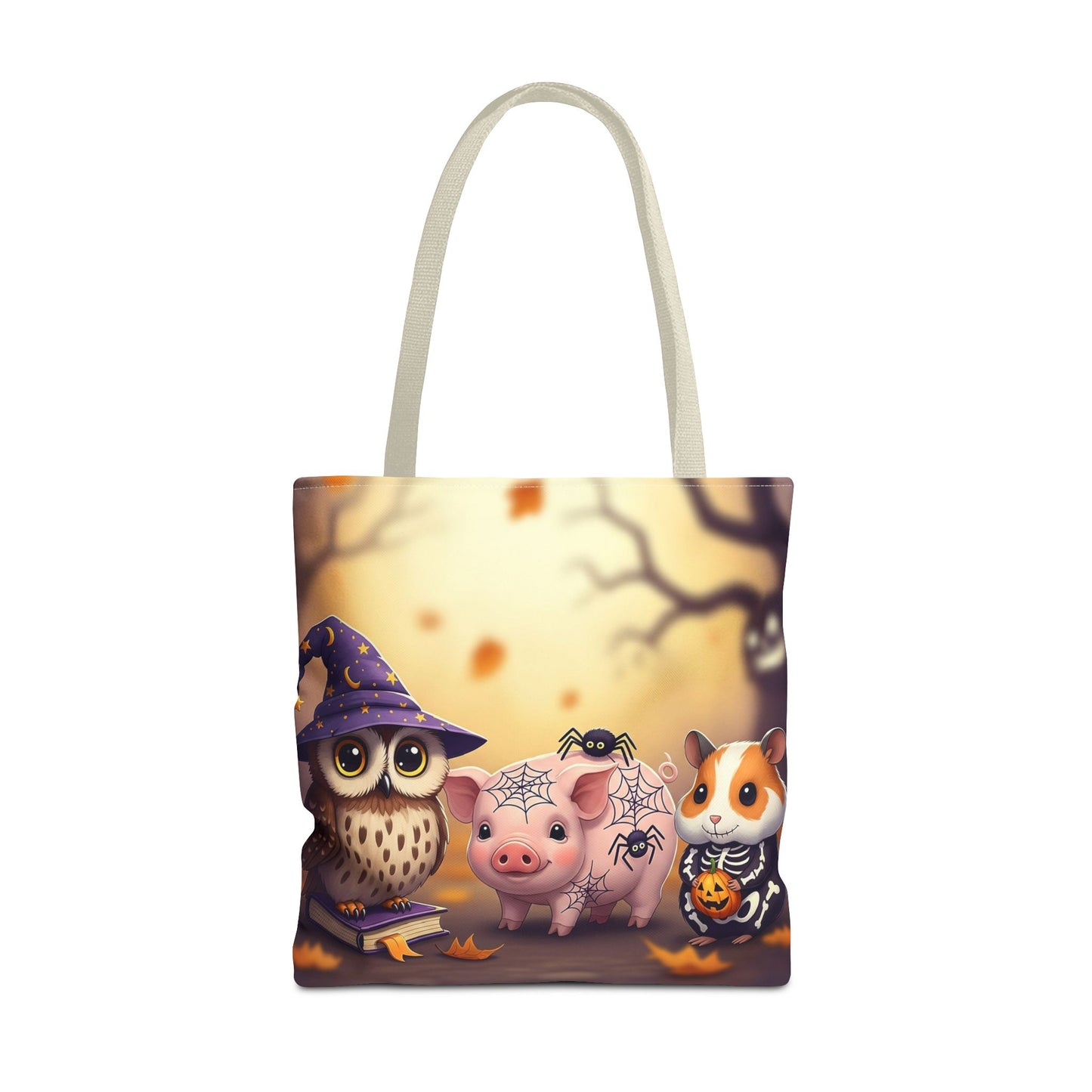Whimsical Halloween Tote Bag, Spooky Animal Tote, Cute Trick or Treat Bag, Fall Shopping Tote, Kids Halloween Accessory, Gift for Owl Lovers