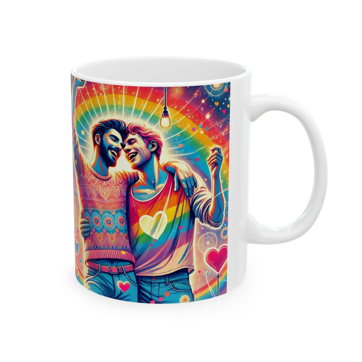Colorful Love Ceramic Mug - 11oz & 15oz | Perfect Gift for Friends and Celebrations