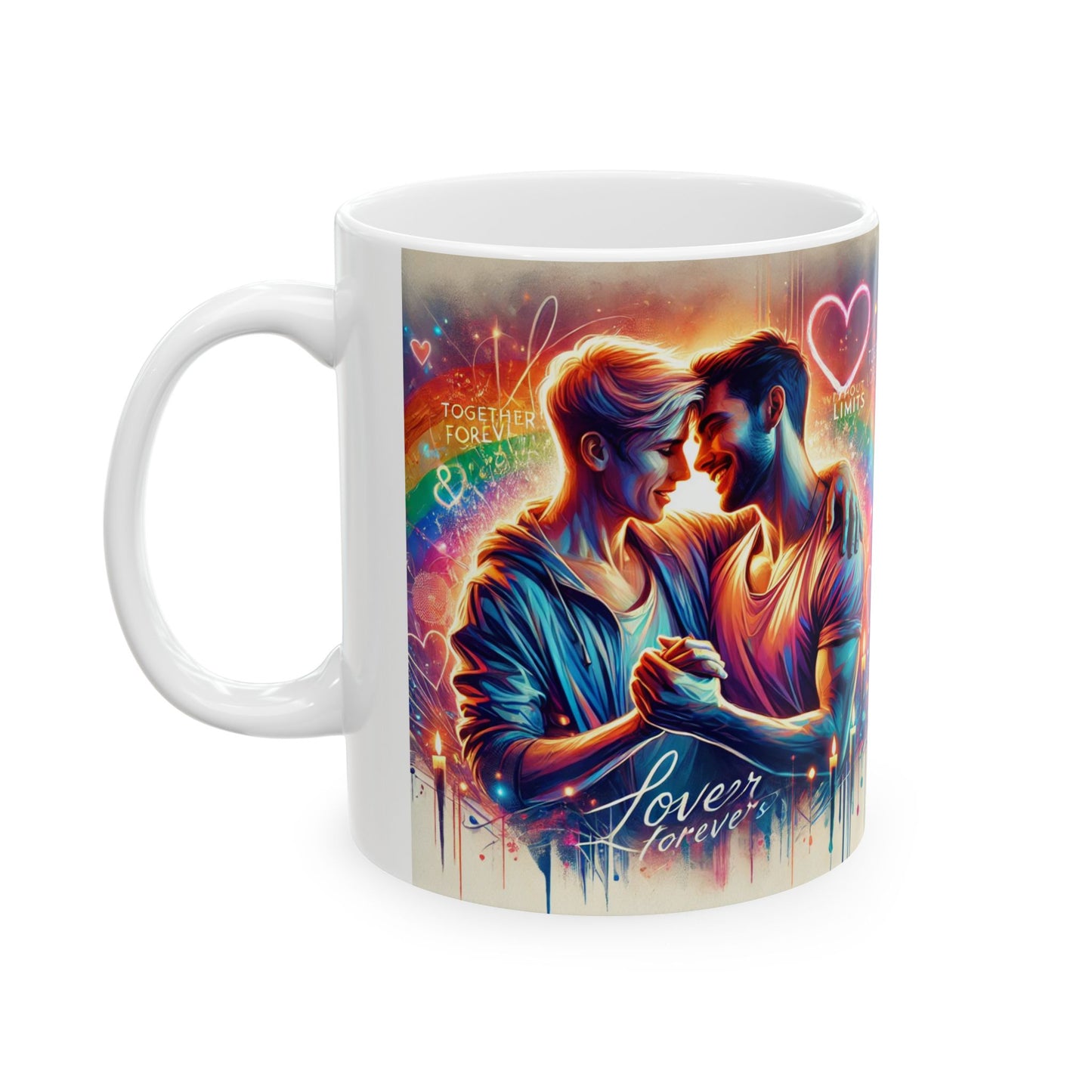 Colorful Love Ceramic Mug - Together Forever Design (11oz & 15oz)