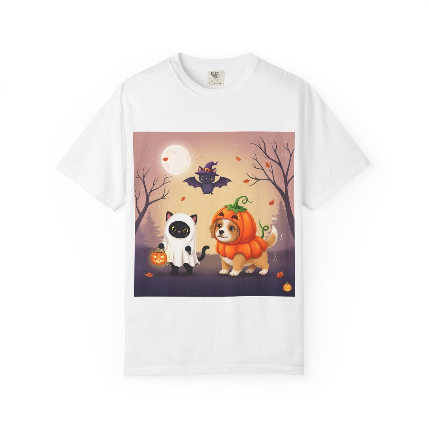 Halloween Pet Parade T-shirt, Unisex Whimsical Halloween Tee, Cute Dog & Cat Shirt, Fall Festival Apparel, Trick or Treat Top