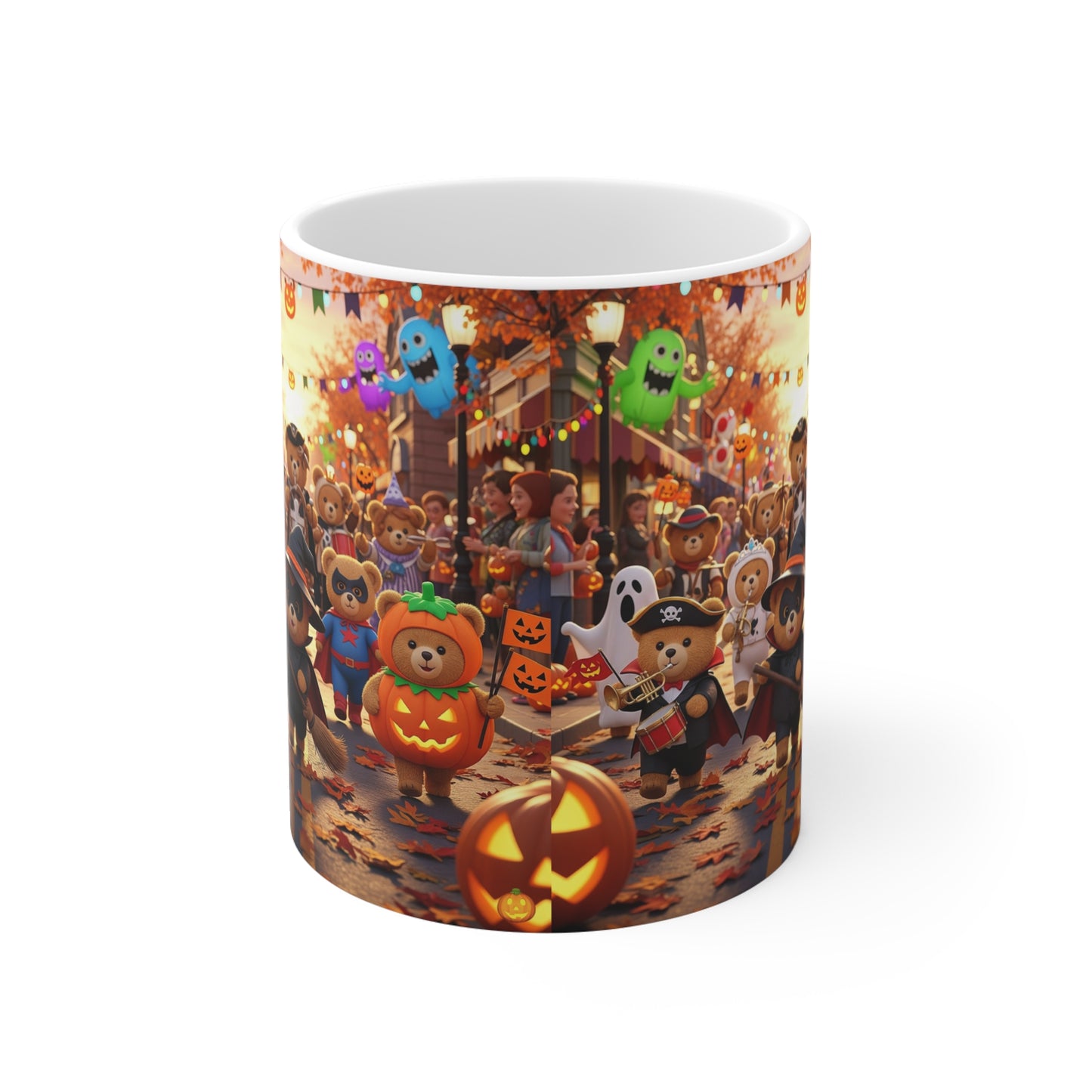 Halloween Bear Parade Mug - Perfect for Fall Celebrations, Cozy Coffee Moments, Trick or Treat, Cute Halloween Decor, Gift for Kids