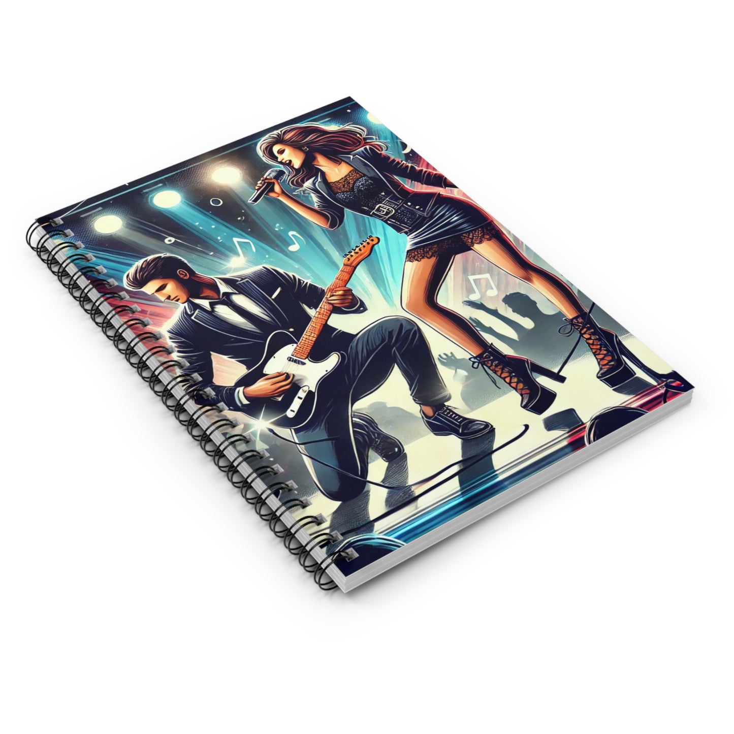 Music-Themed Spiral Notebook - Ruled Line for Creative Minds