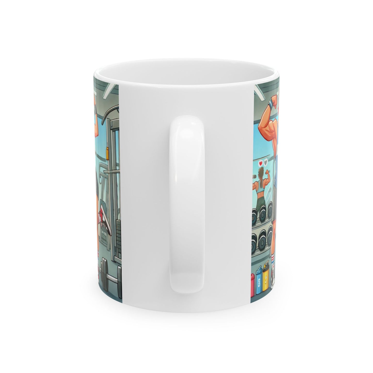 Fitness Lovers Ceramic Mug - Motivational Gym Scene - 11oz & 15oz