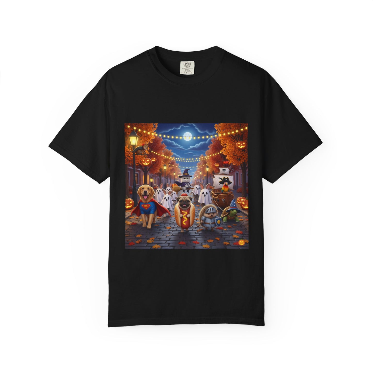 Halloween Dog Parade T-shirt, Unisex Funny Spooky Shirt, Pet Lover Gift, Fall Festival Apparel, Halloween Costume Tee