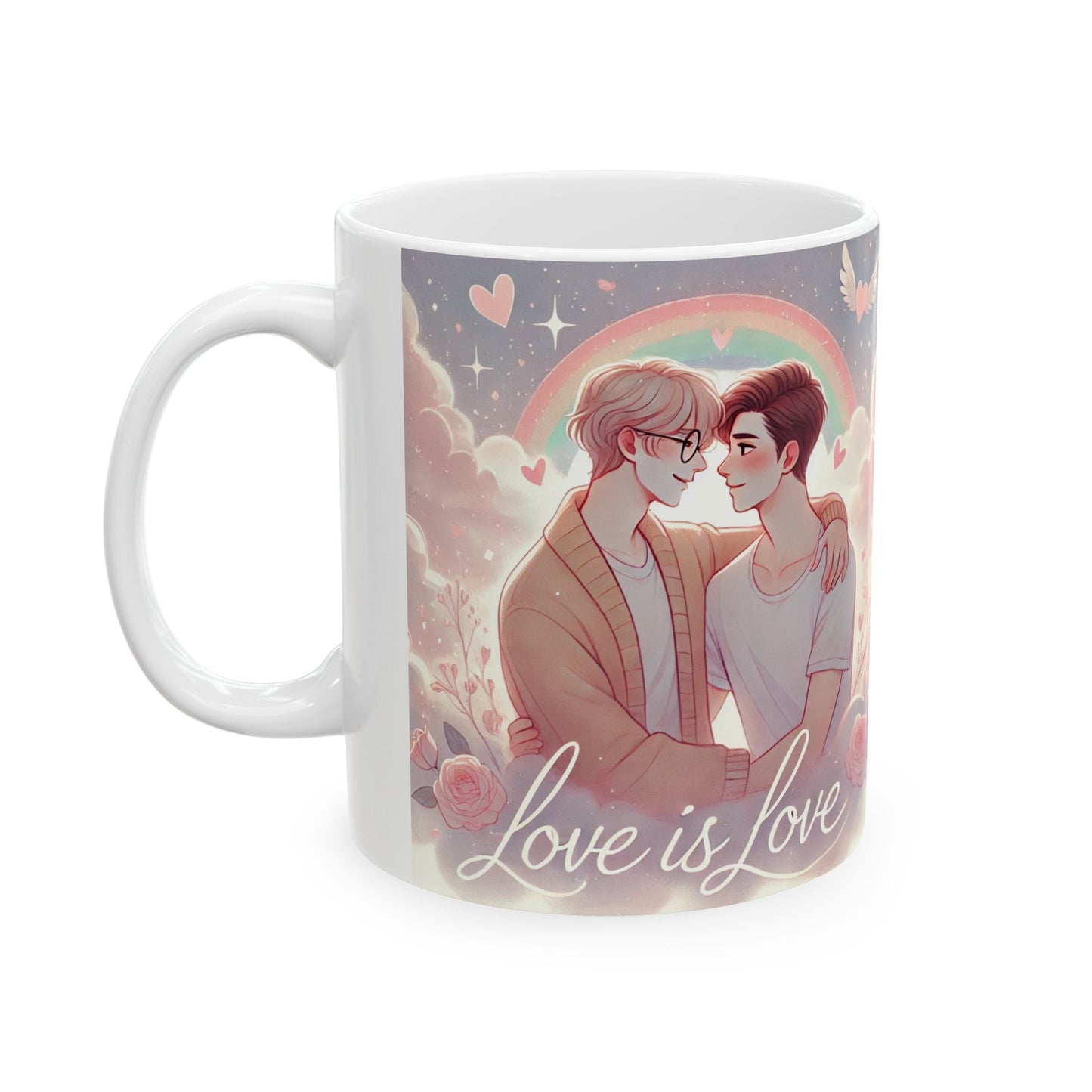 Romantic Love Ceramic Mug - LGBTQ+ Friendship Gift, 11oz & 15oz