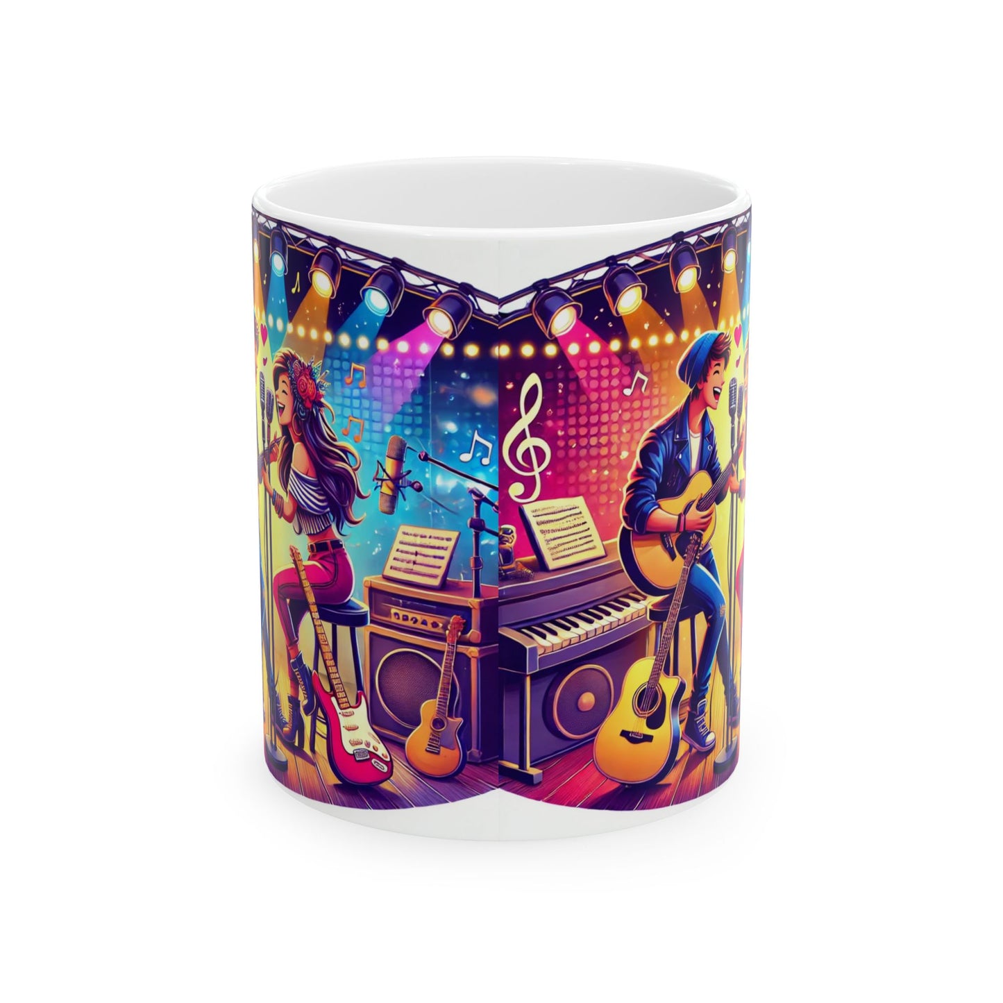Music Themed Ceramic Mug - Perfect Gift for Music Lovers