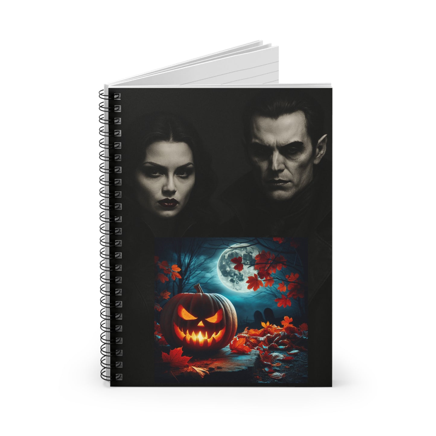 Spooky Halloween Spiral Notebook - Ruled Lined, Journal for Writers, Fall Decor, Gifts for Halloween, Horror Lovers, Cute Notebook
