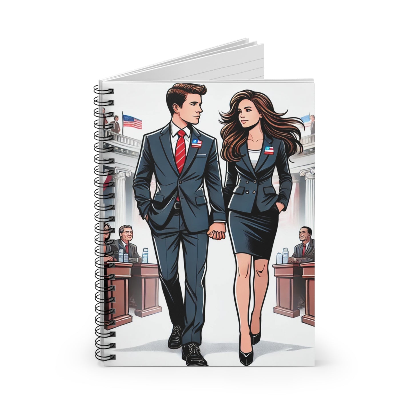 Political Couple Spiral Notebook - Ruled Line for Campaigns & Events