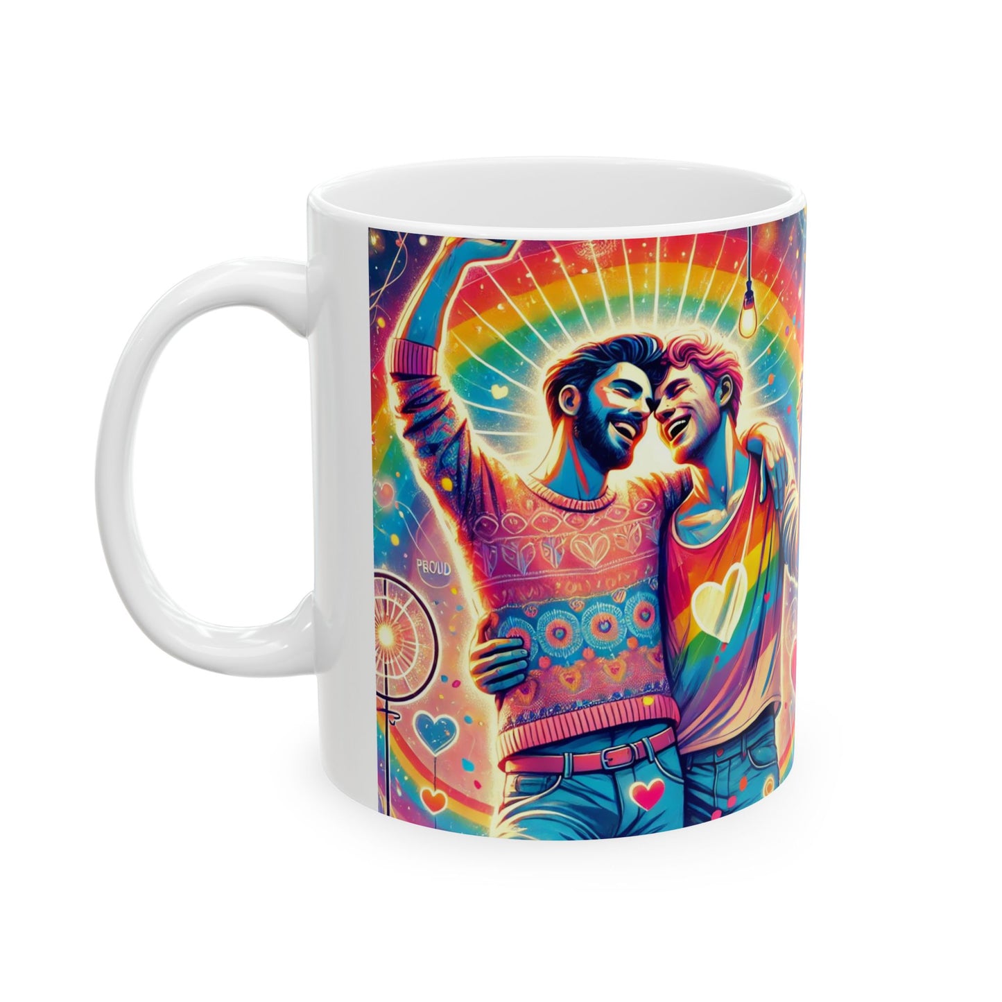 Colorful Love Ceramic Mug - 11oz & 15oz | Perfect Gift for Friends and Celebrations