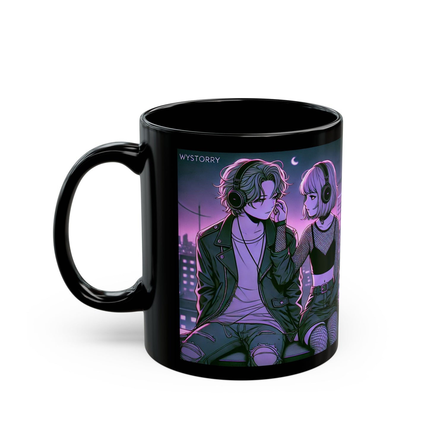 Edgy Couple Black Mug – 11oz & 15oz – Perfect for Music Lovers