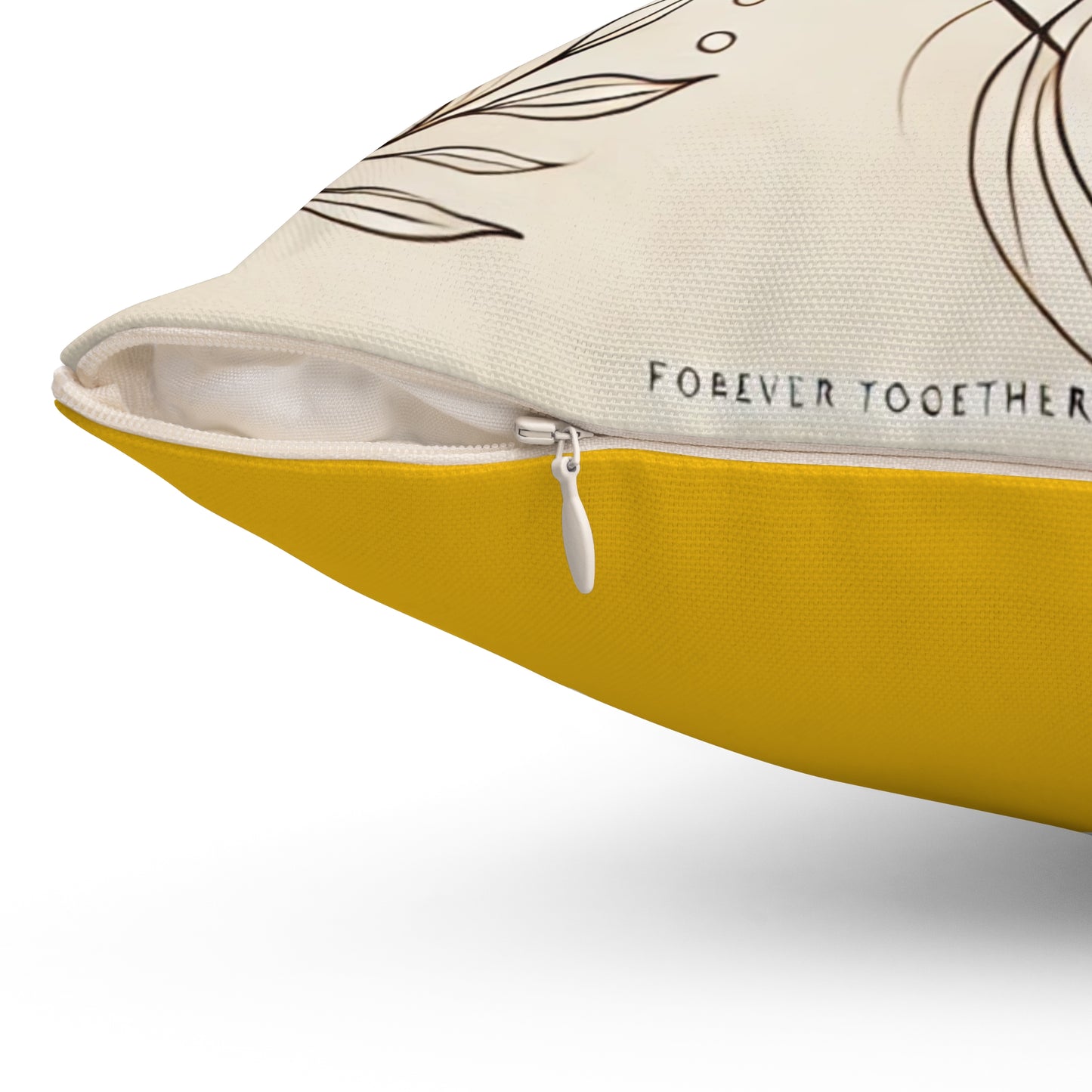 Romantic Couples Square Pillow with Elegant Line Art Design